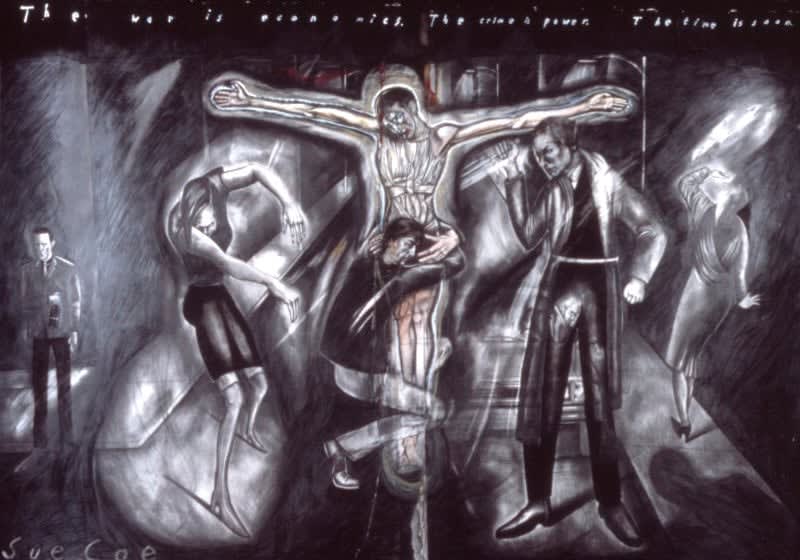 Sue Coe, The War is Economics. The Crime is Power. The Time is Soon, 1981