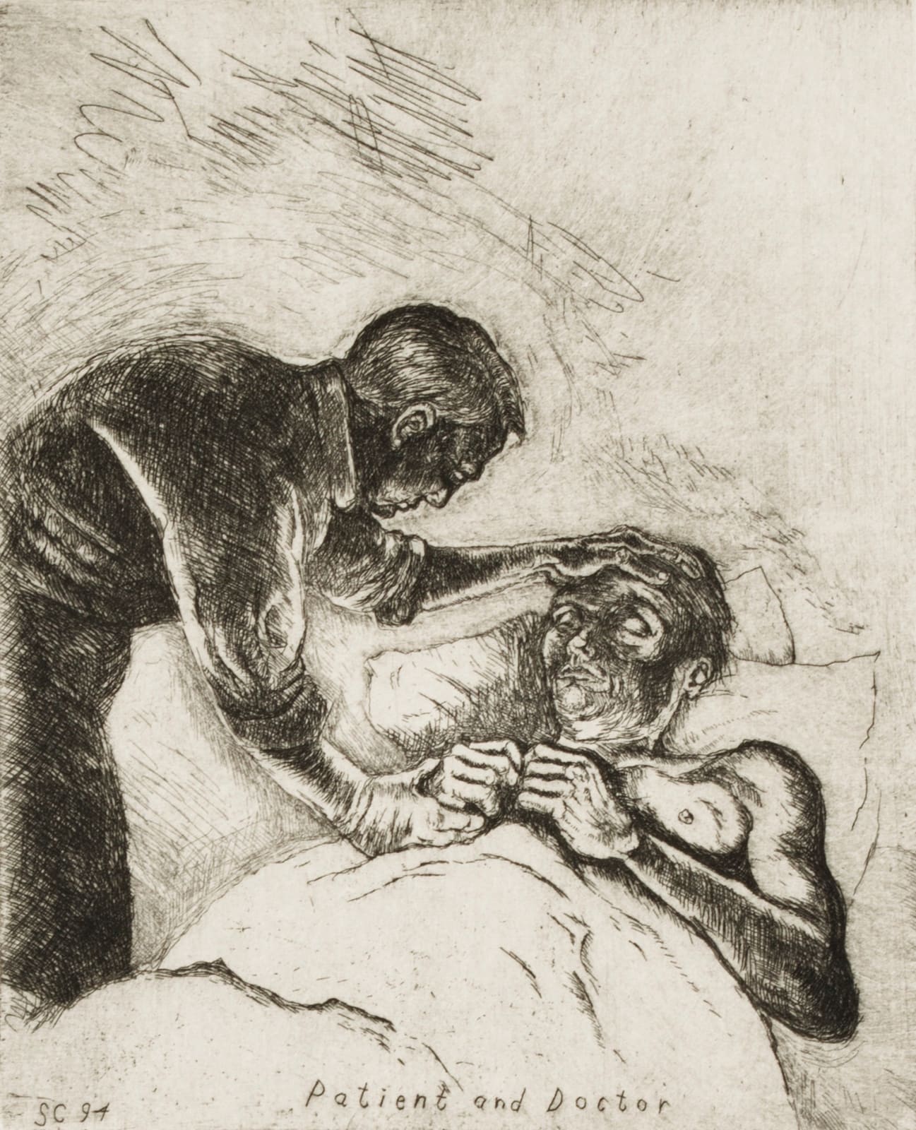 Sue Coe, Patient and Doctor, 1994