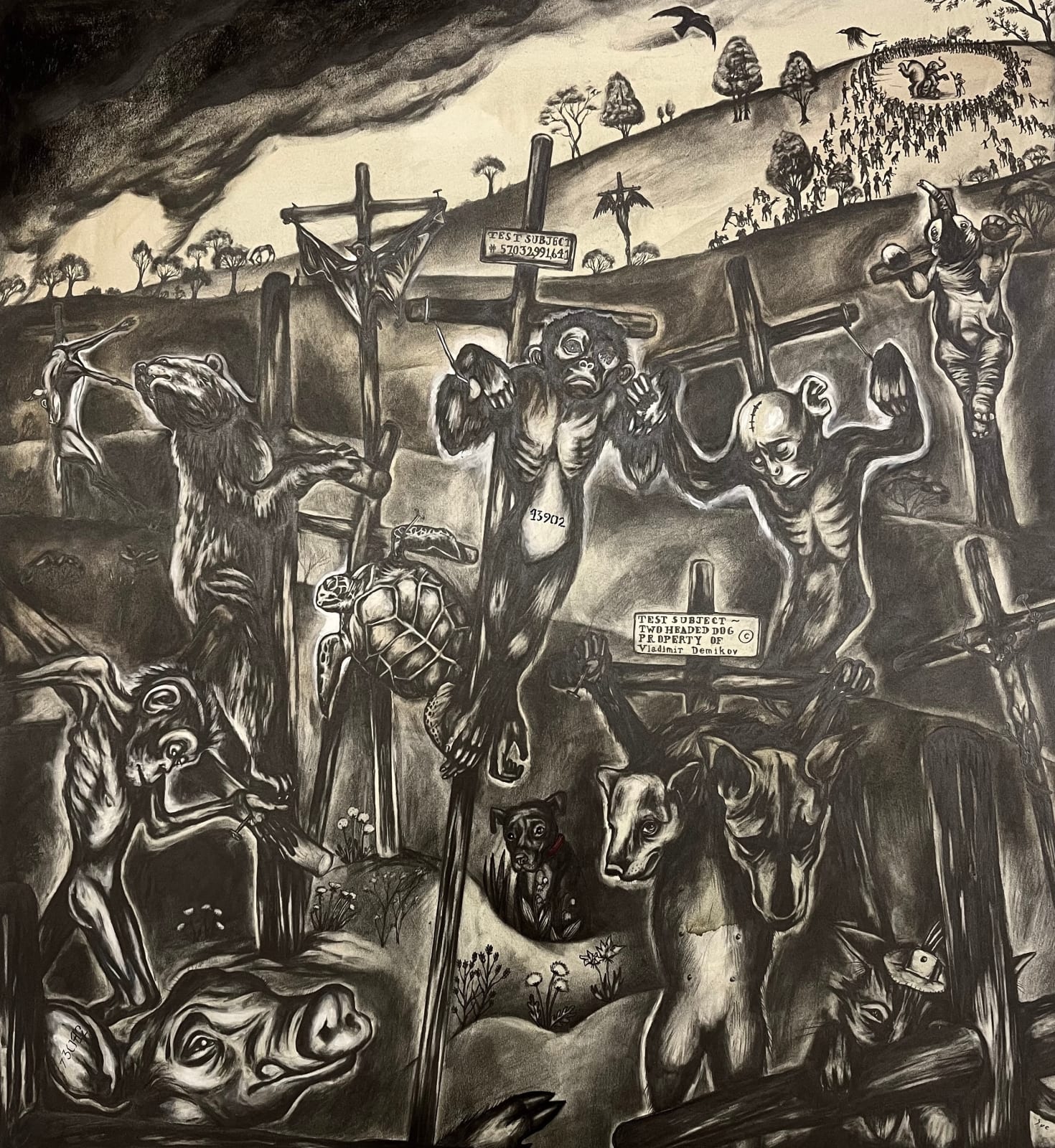 Sue Coe, The Sacrifice (They All Must Be Sacrificed), 1998