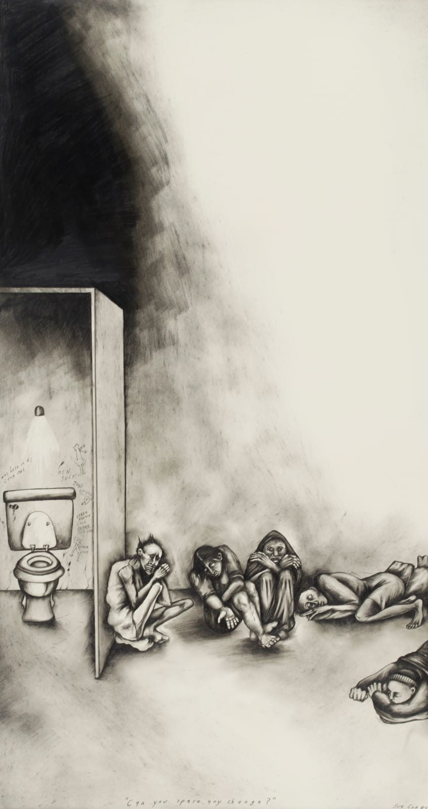 Sue Coe, Homeless Women in Penn Station, 1985