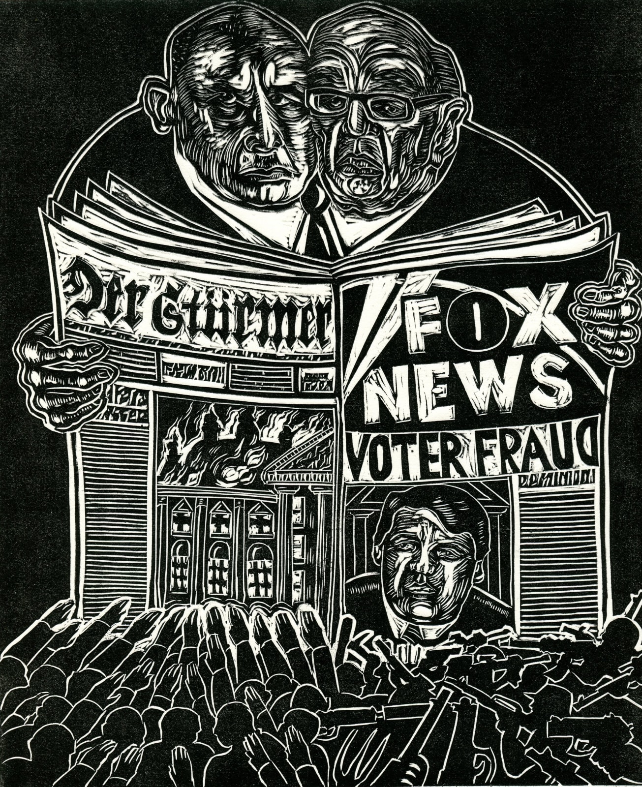 Sue Coe, The Publishers: Streicher/Murdoch, 2022