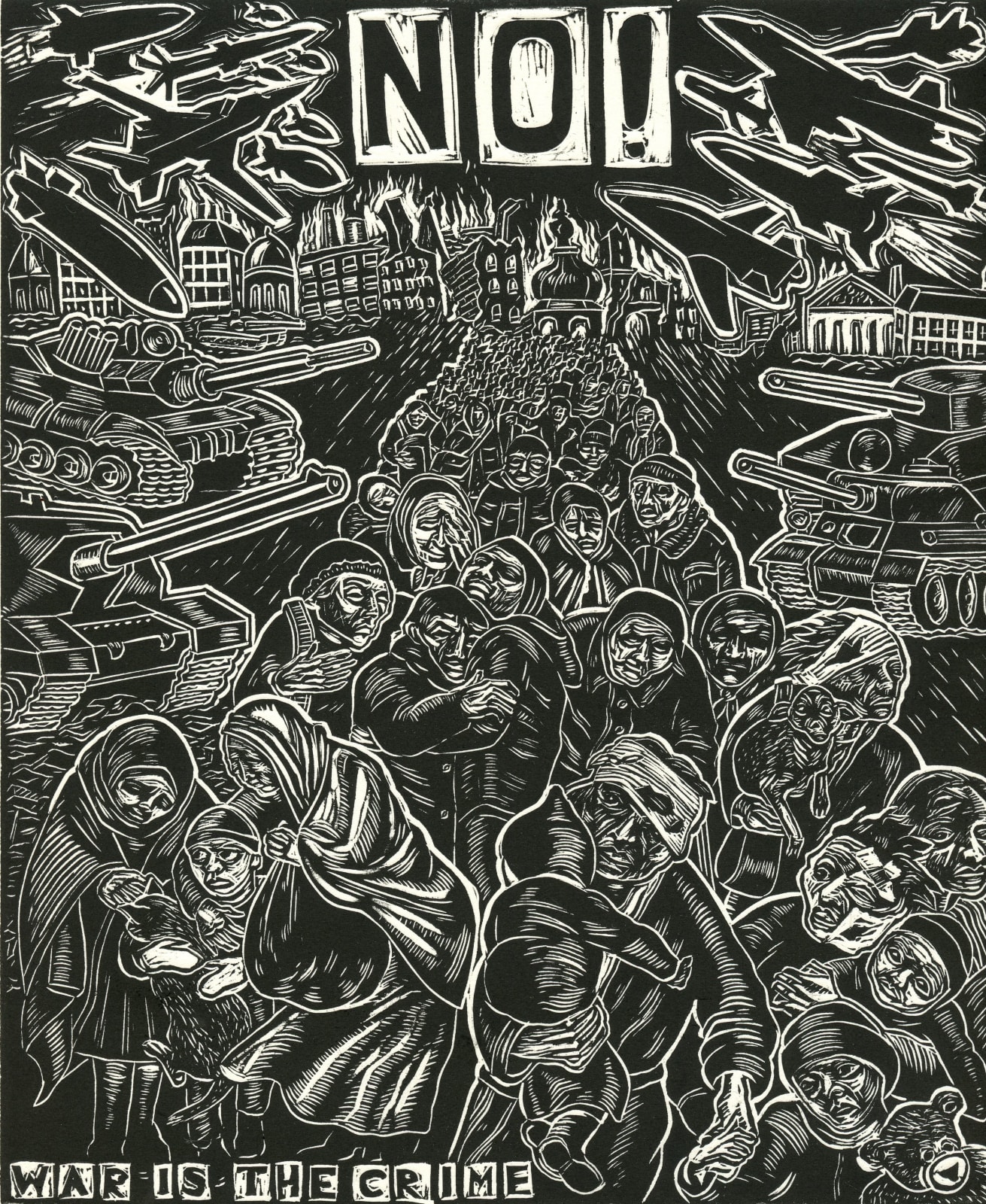 Sue Coe, No! War Is the Crime, 2022