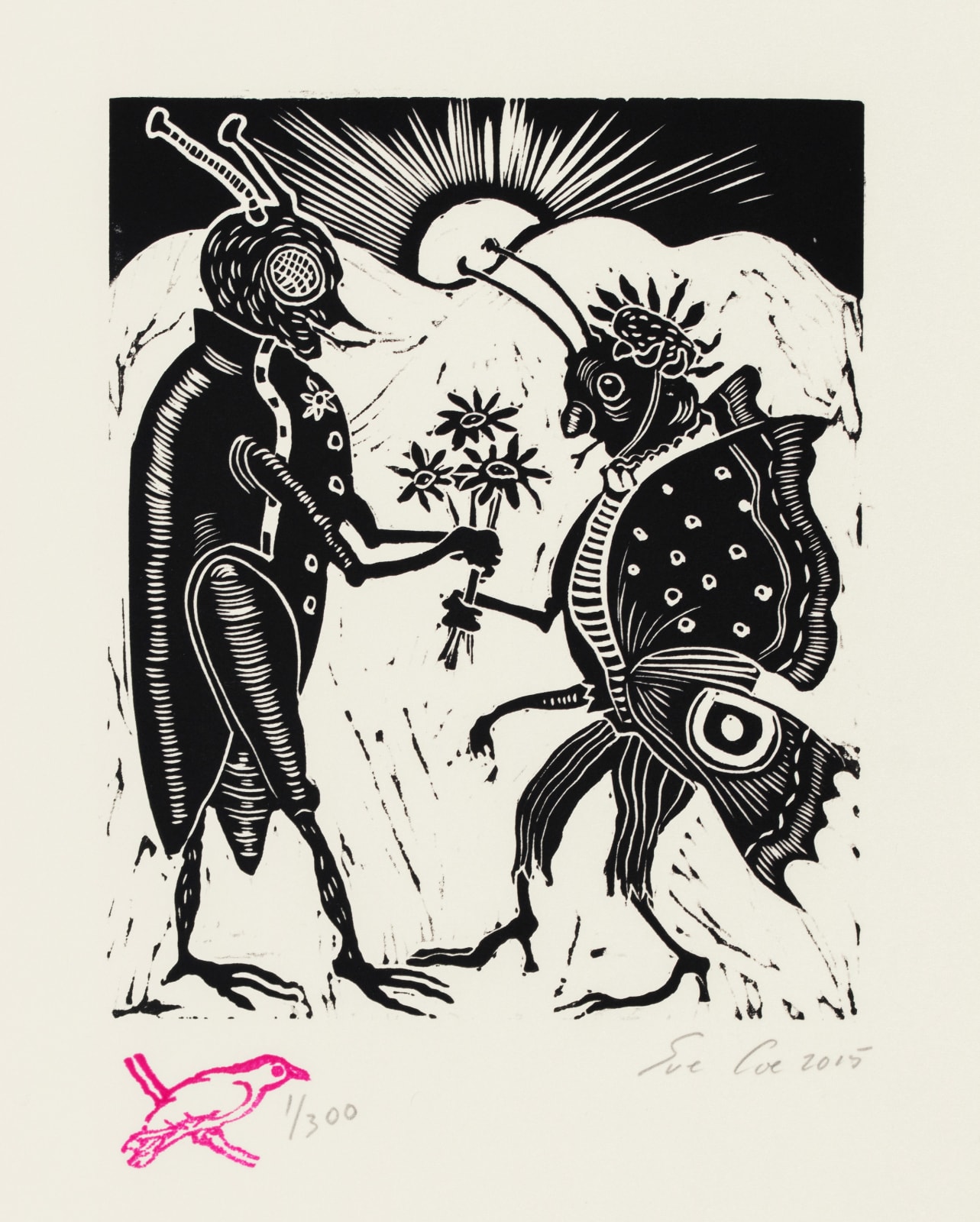 Sue Coe, The Grasshopper and the Butterfly, 2015