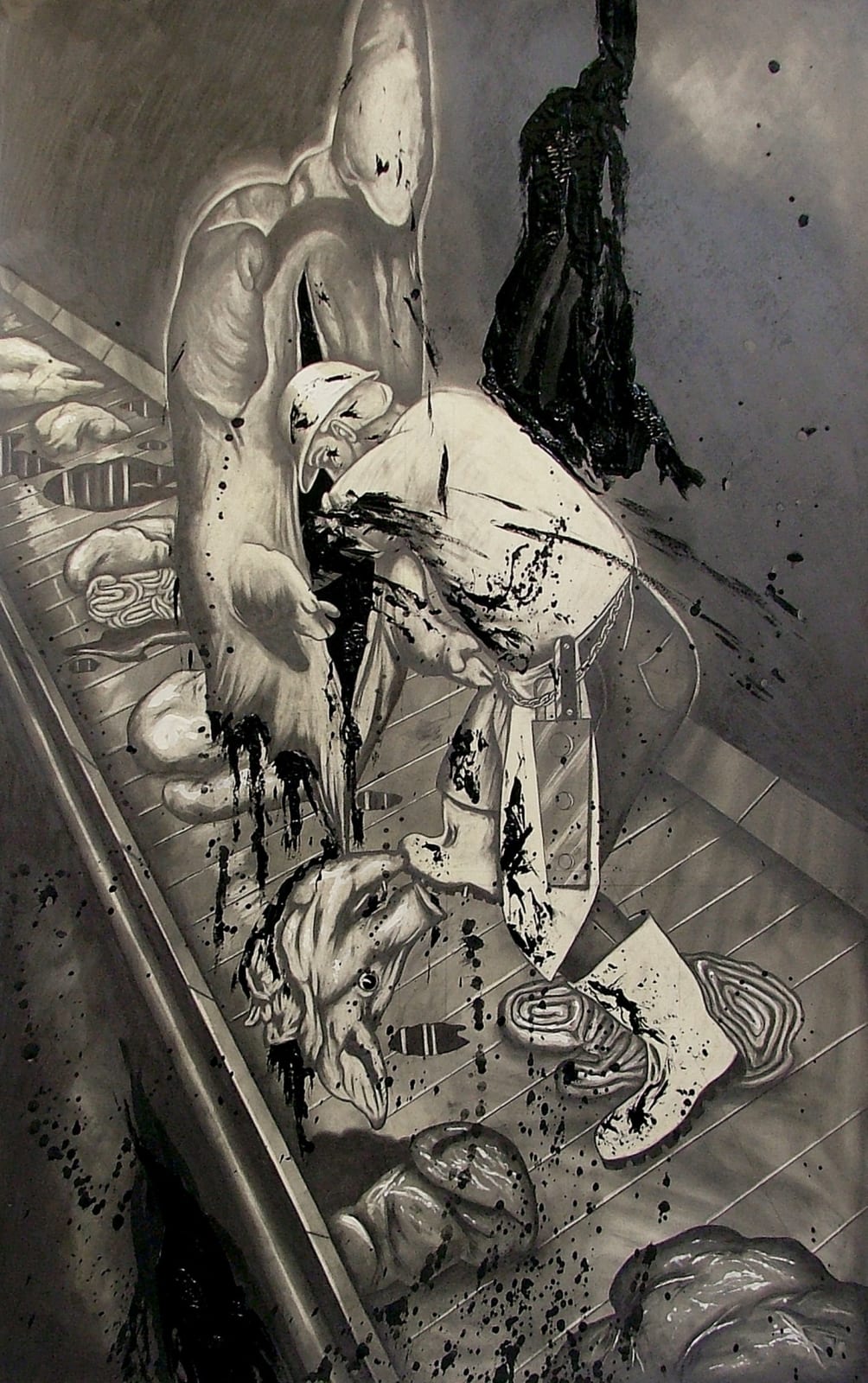 Sue Coe, Cut and Run, 1989