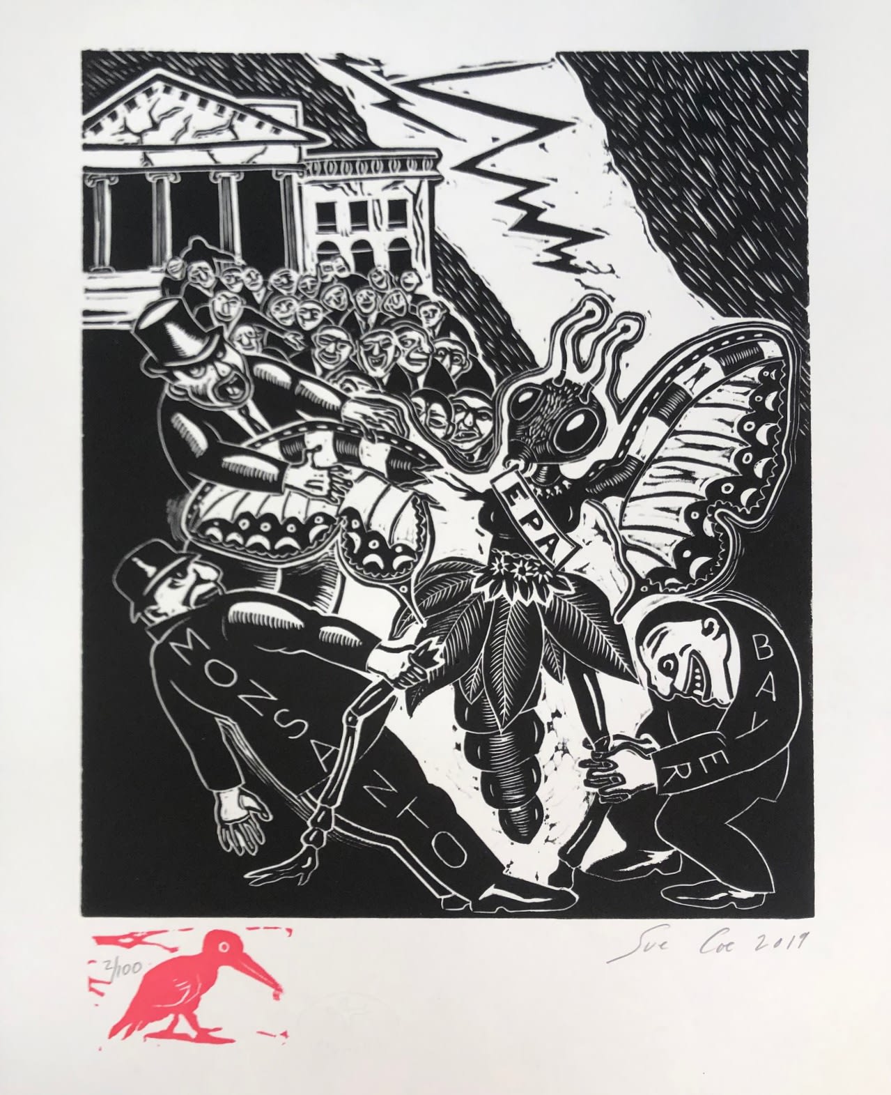 Sue Coe, White House Erodes EPA, 2019