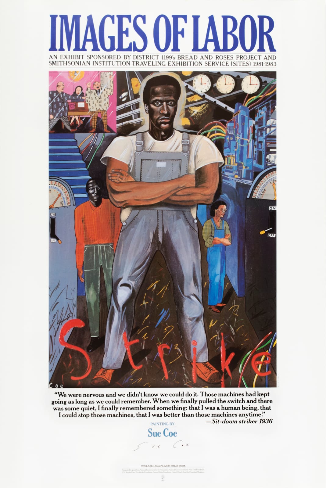 Sue Coe, Strike "Images of Labor" Exhibition Poster, 1981