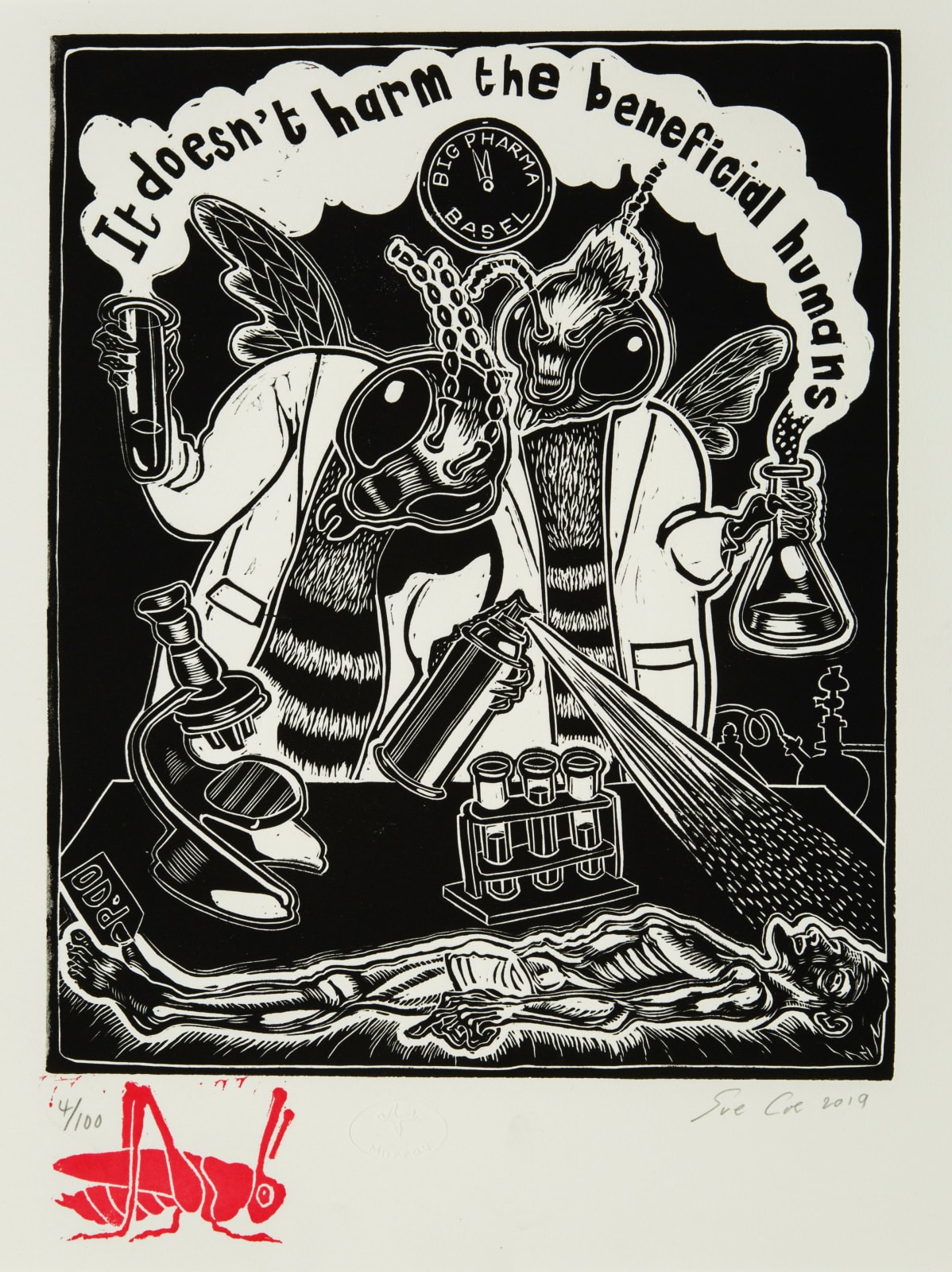 Sue Coe, Big Pharma (It Doesn't Harm the Beneficial Human), 2019