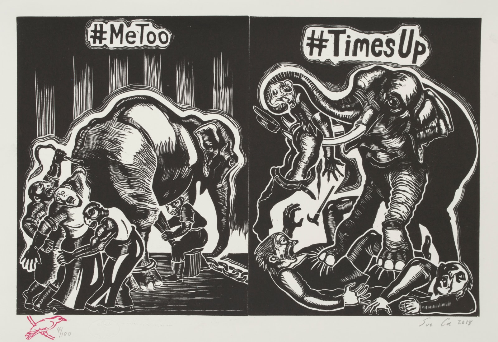 Sue Coe, #MeToo and #TimesUp, 2018