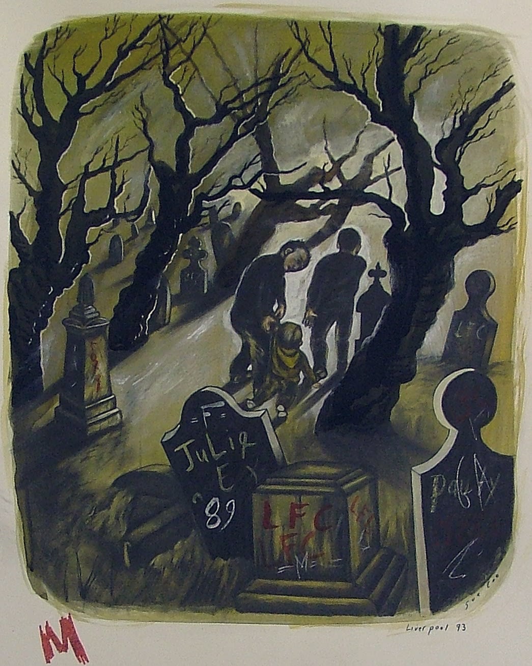 Sue Coe, They Dragged the Child through the Cemetery, 1993