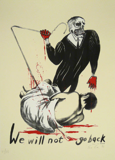 Sue Coe, We Will Not Go Back, 1992