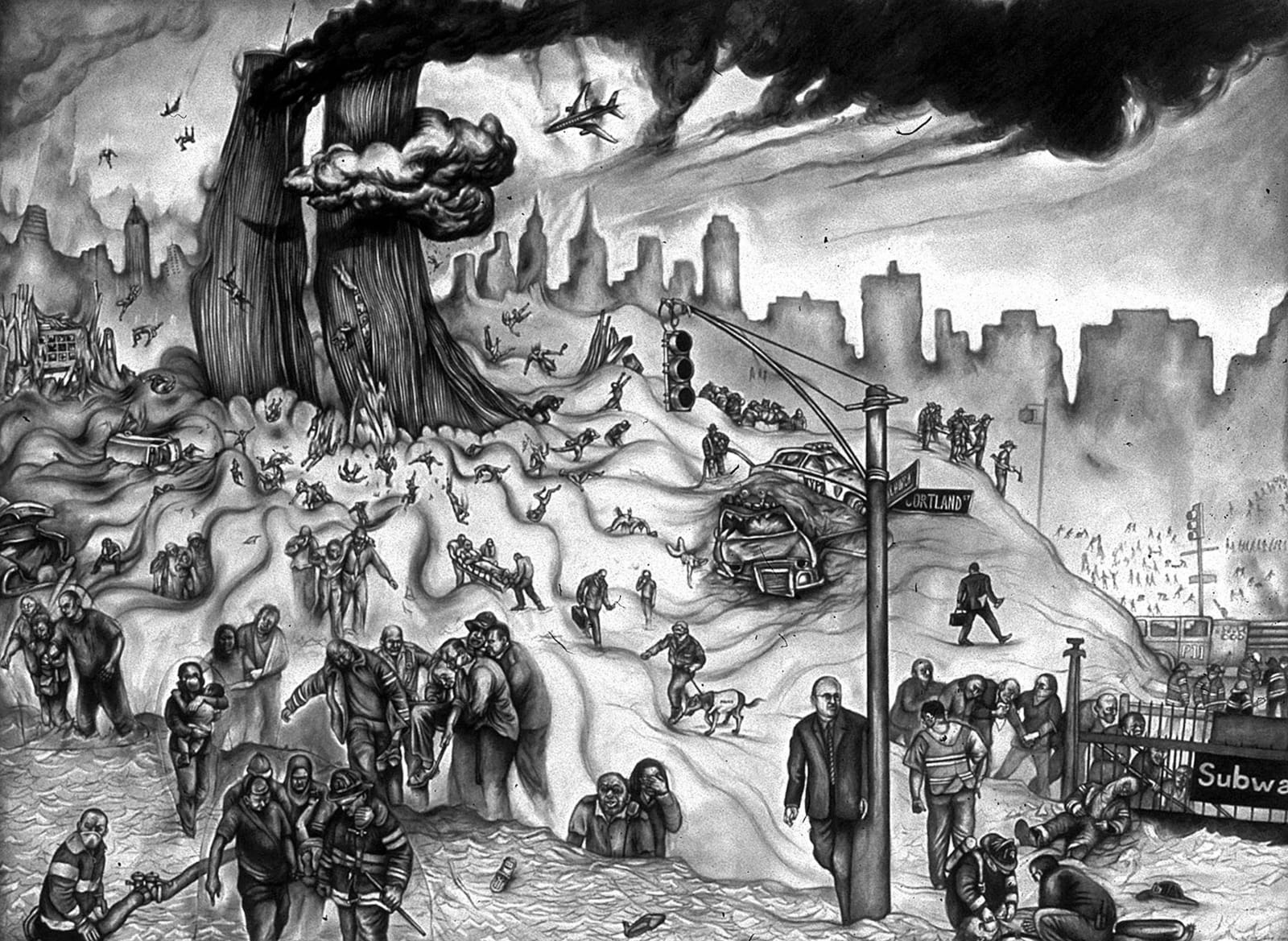 Sue Coe, "9/11", 2001