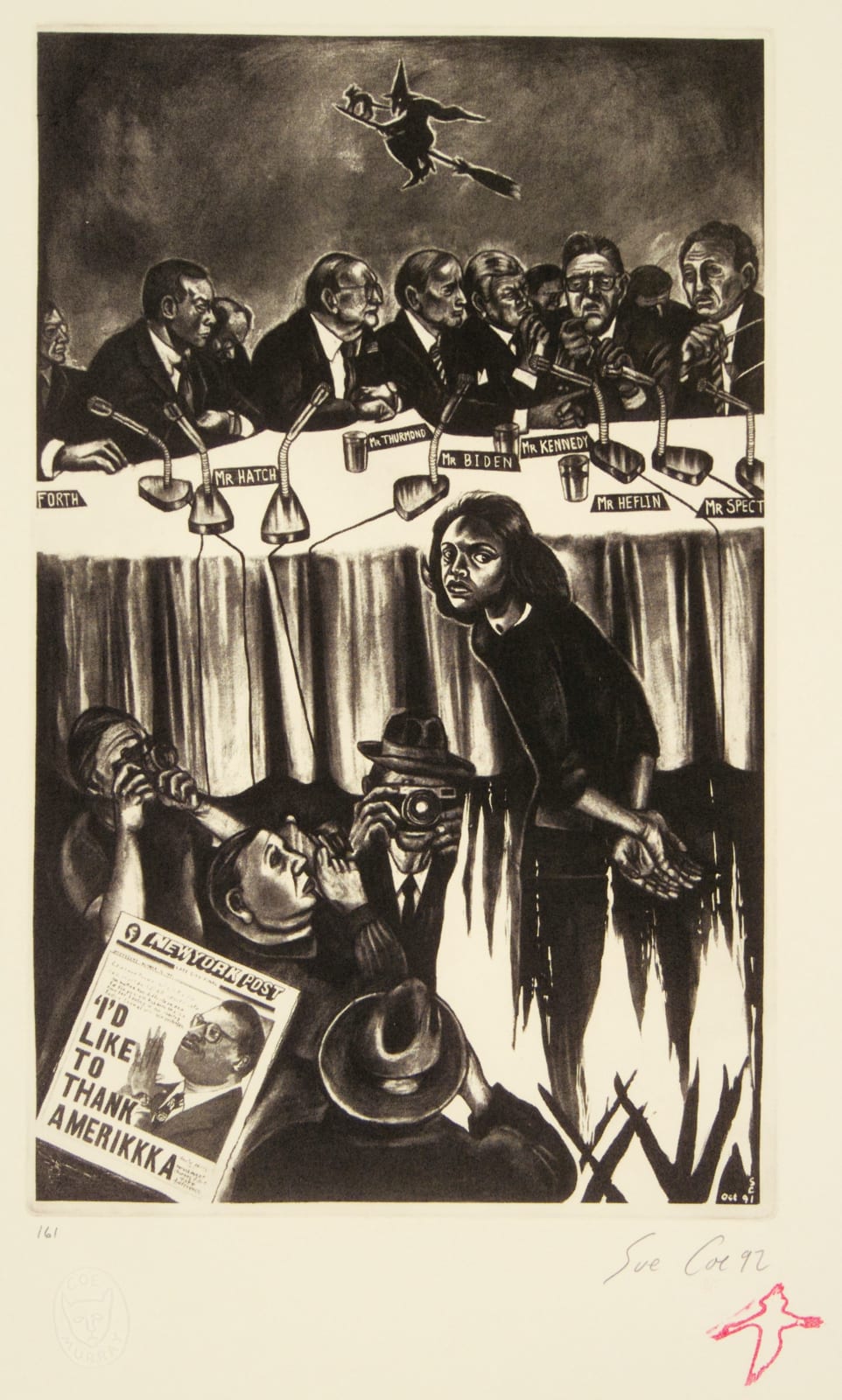 Sue Coe, Thank You America (Anita Hill), 1992