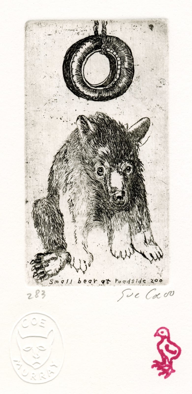 Sue Coe, Small Bear at Roadside Zoo, 2000
