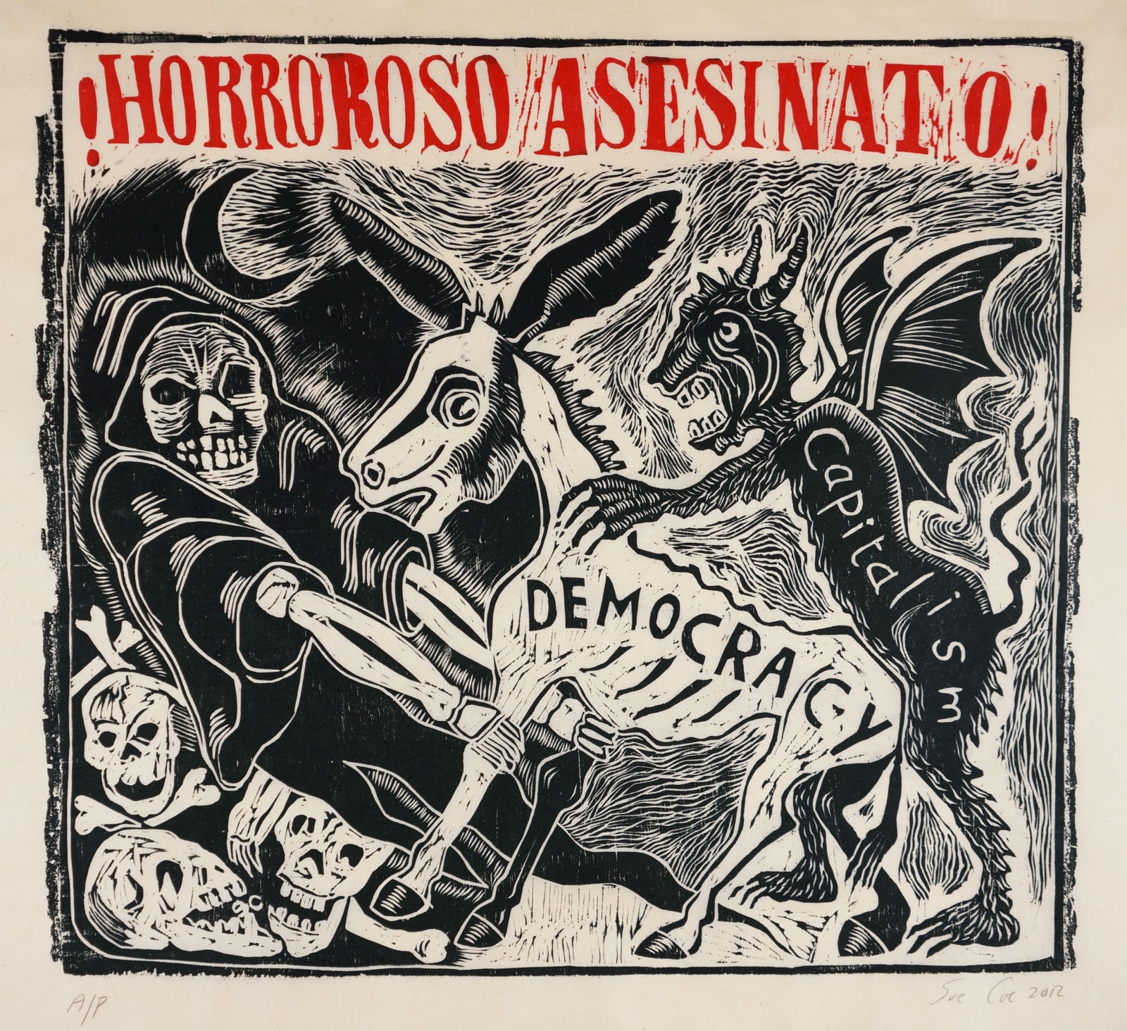 Sue Coe, Horrible Assassination, 2012