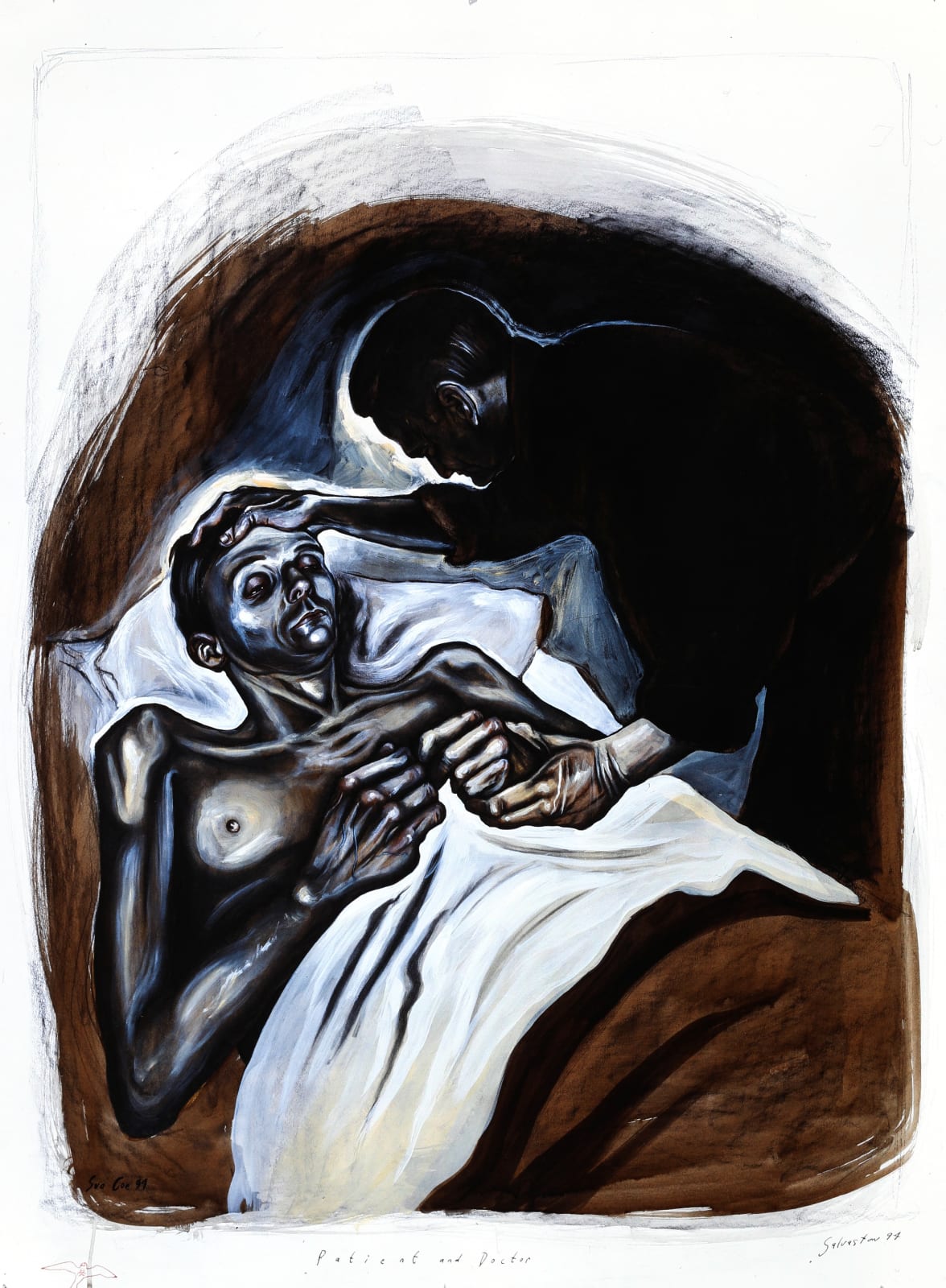 Sue Coe, Patient and Doctor, 1994