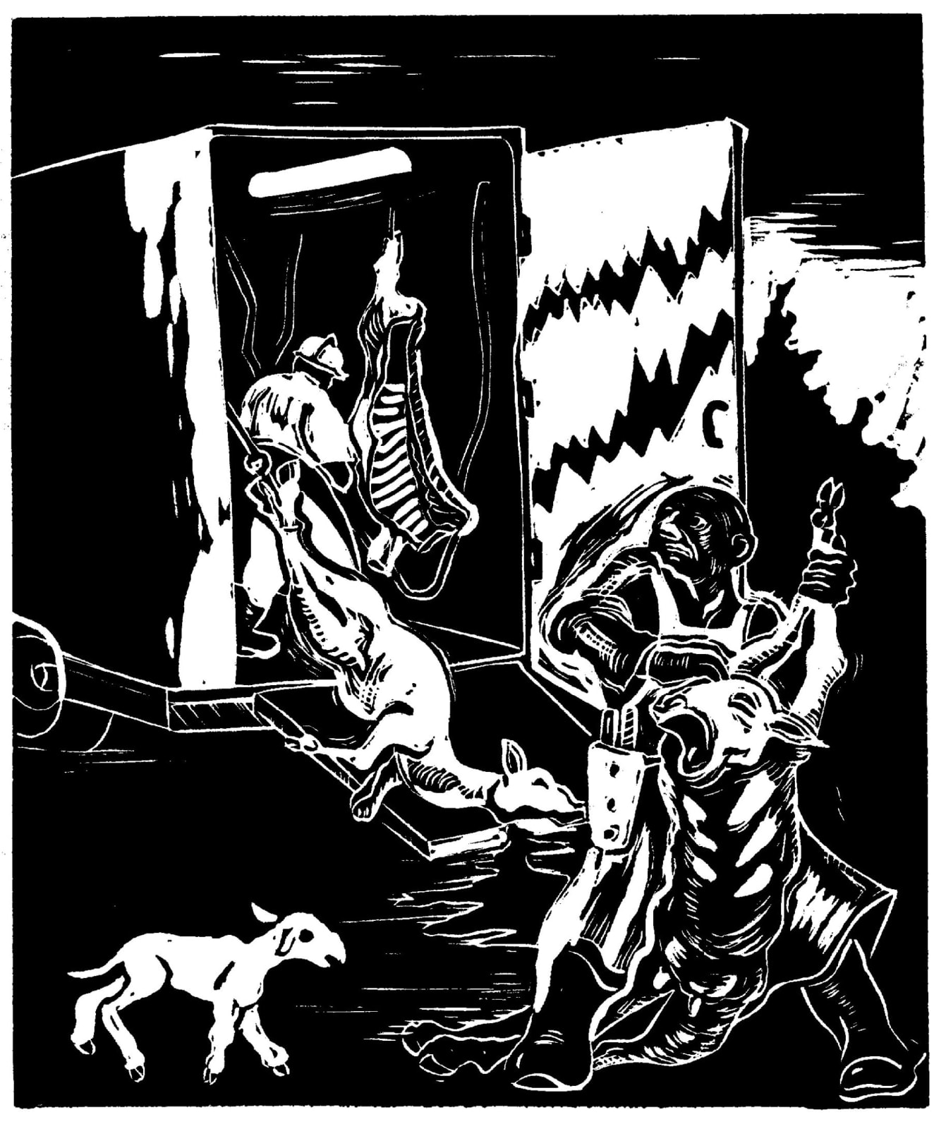 Sue Coe, Portable Slaughterhouse, 2016