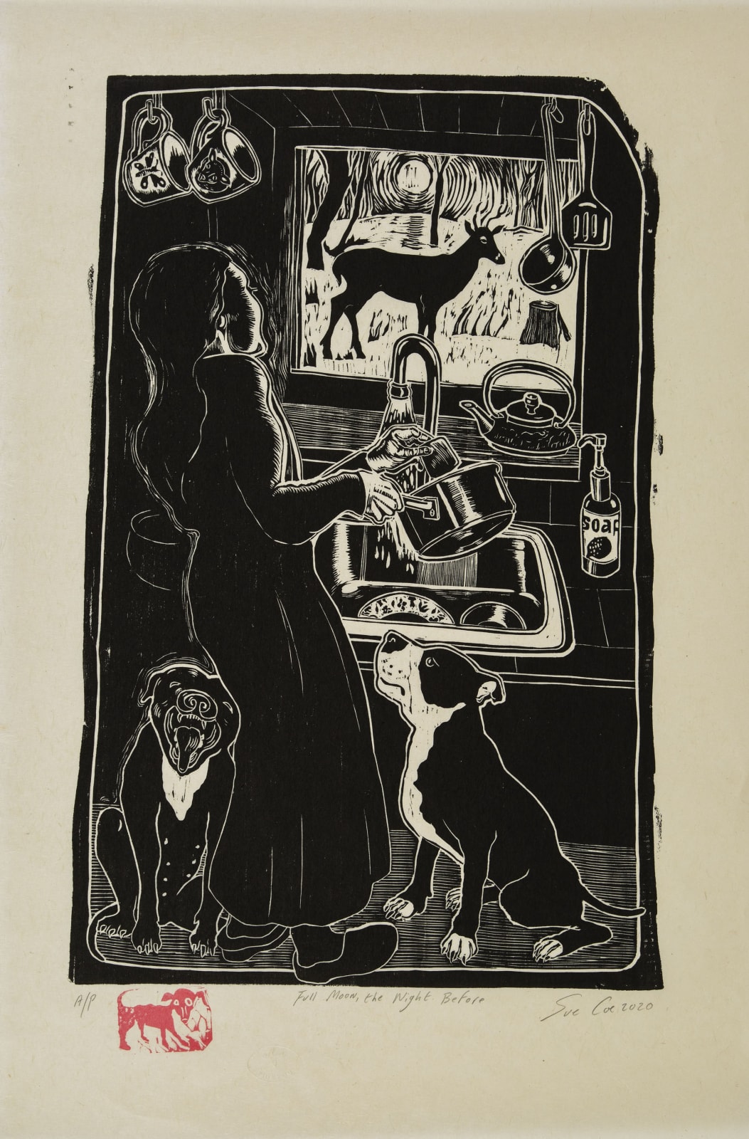 Sue Coe, Paradise Lost (Full Moon, The Night Before), 2020