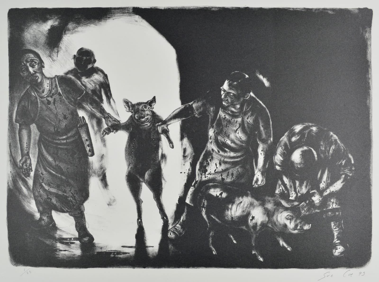 Sue Coe, Standing Pig, 1993