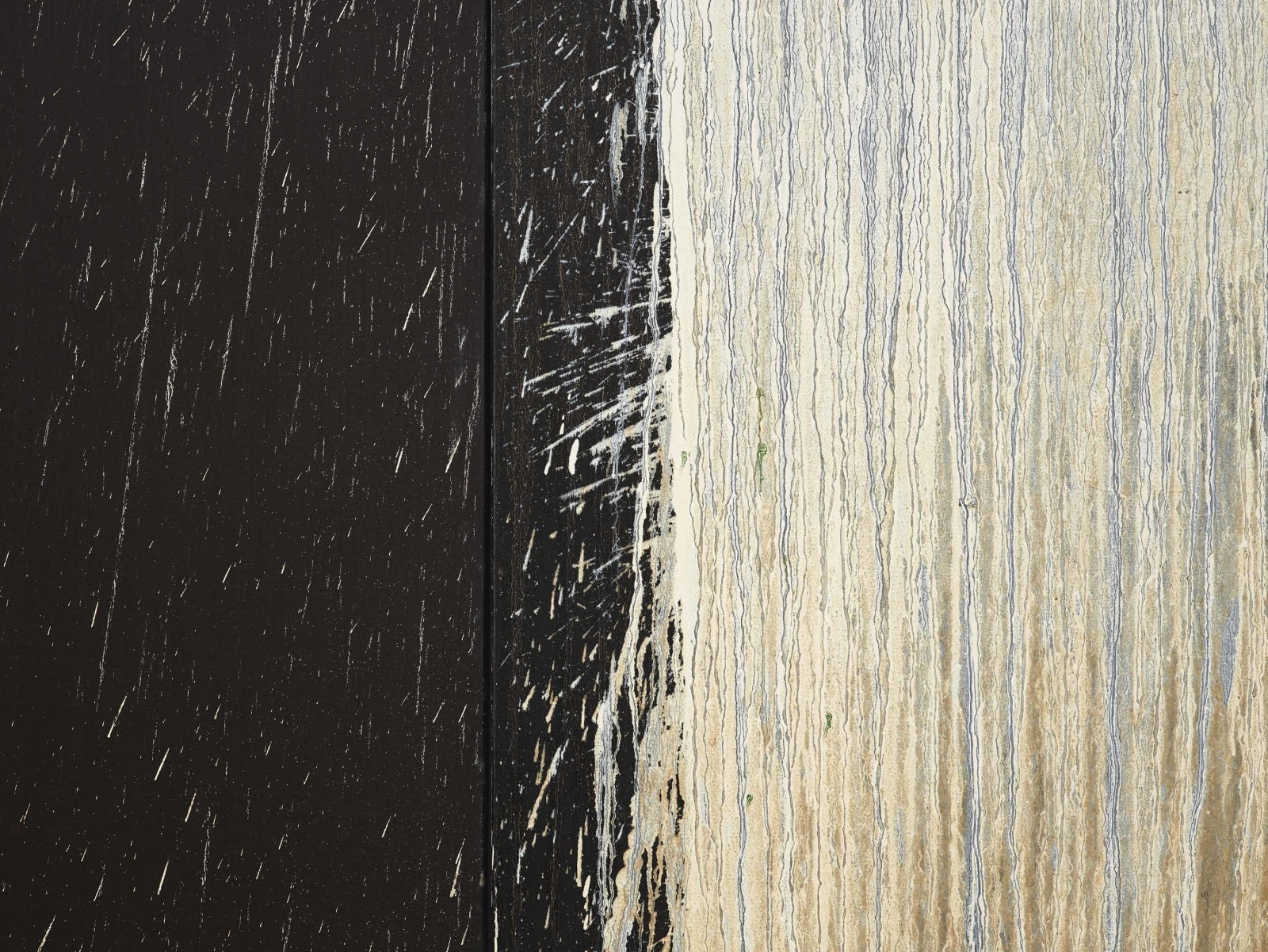 Steir_White and Black Diptych with White Splashes_2009 detail