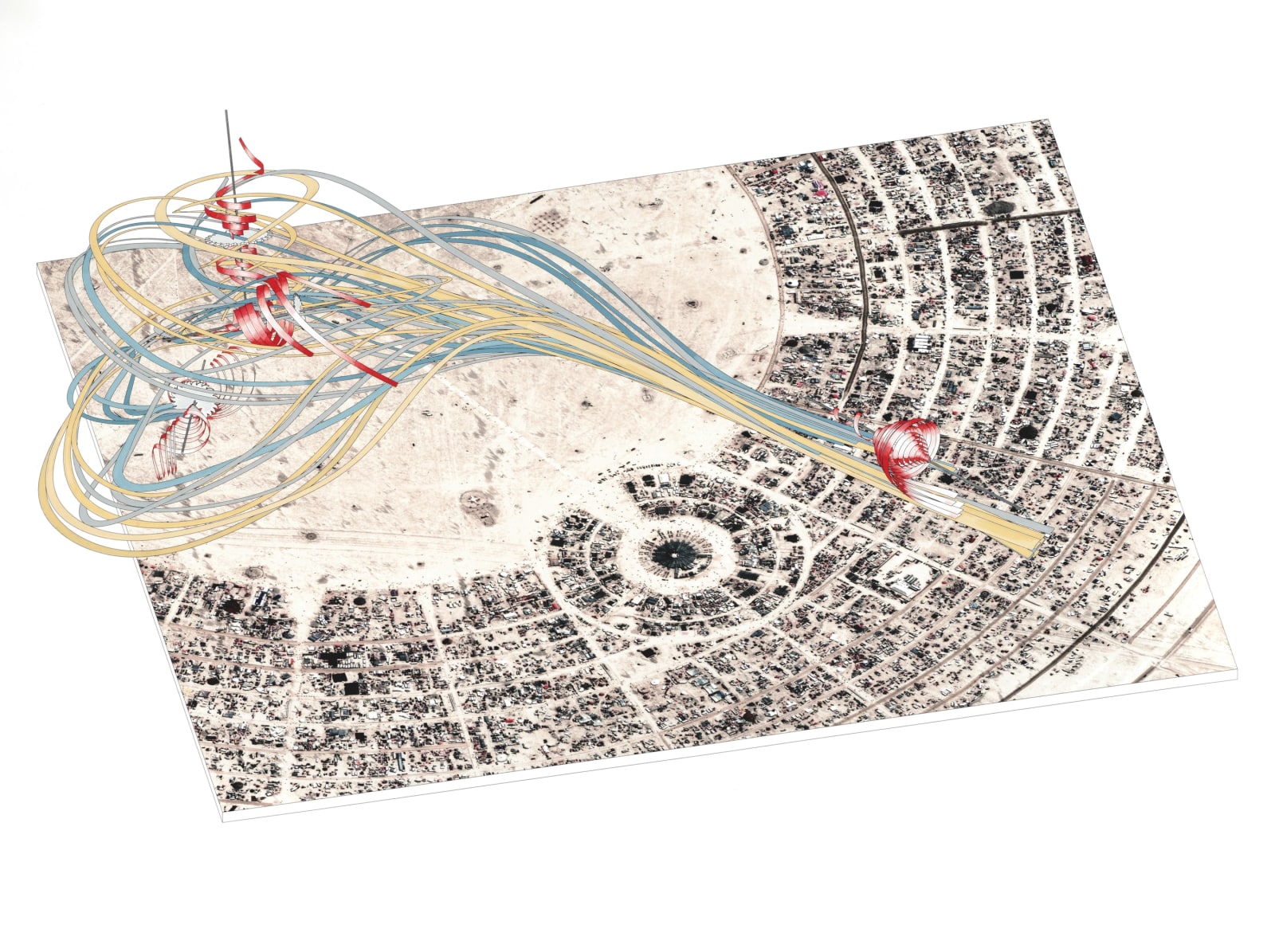 Alice Aycock, From the Series Entitled, "Sum Over Histories": Timescape #4 A City Somewhere in the Desert, 2011