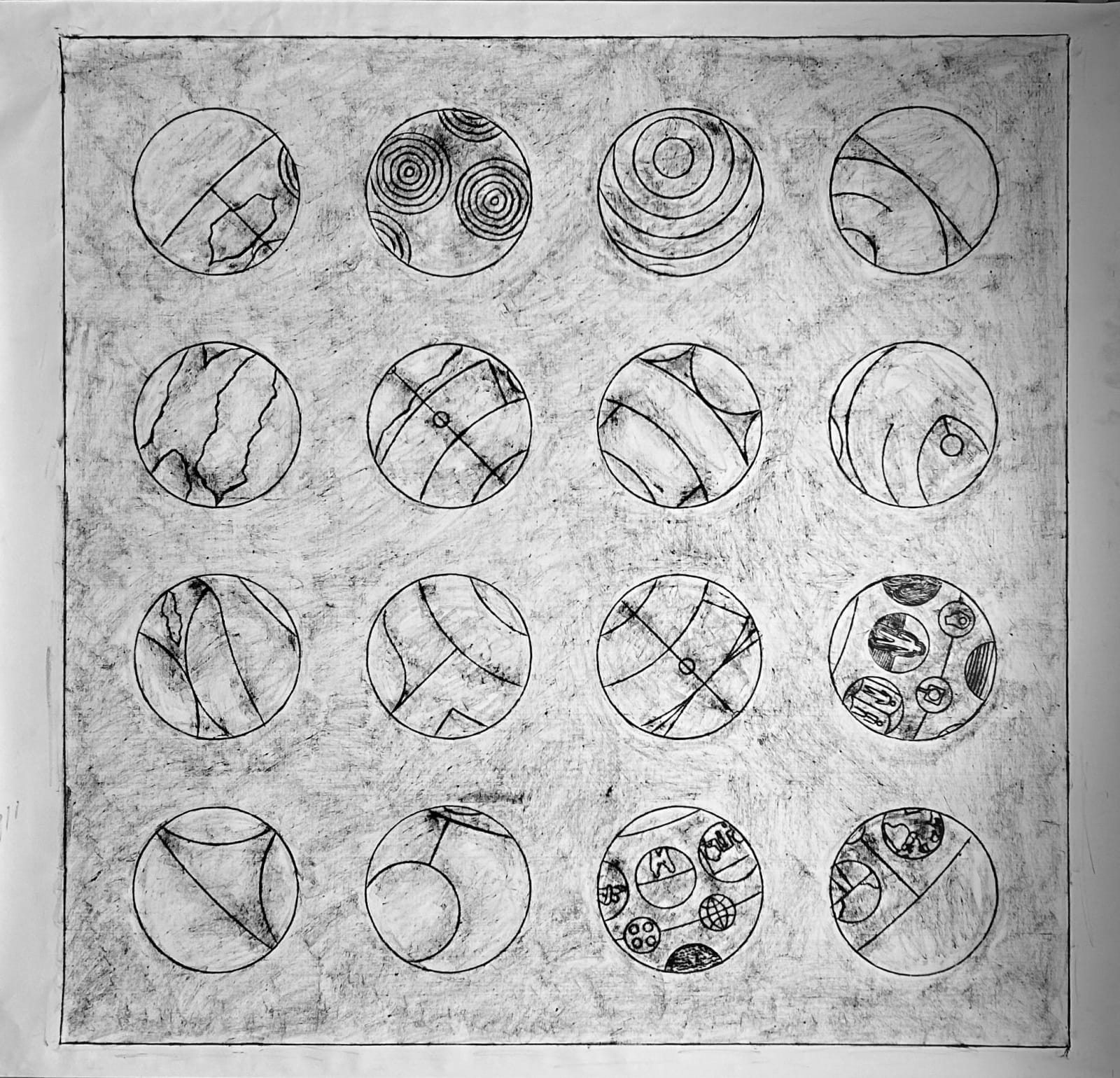 Matt Mullican, Untitled (Cosmology and details, b&w), 2024