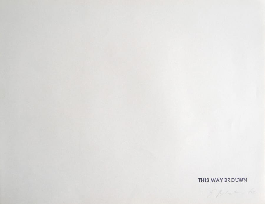 Stanley Brouwn, This Way Brouwn, 1962