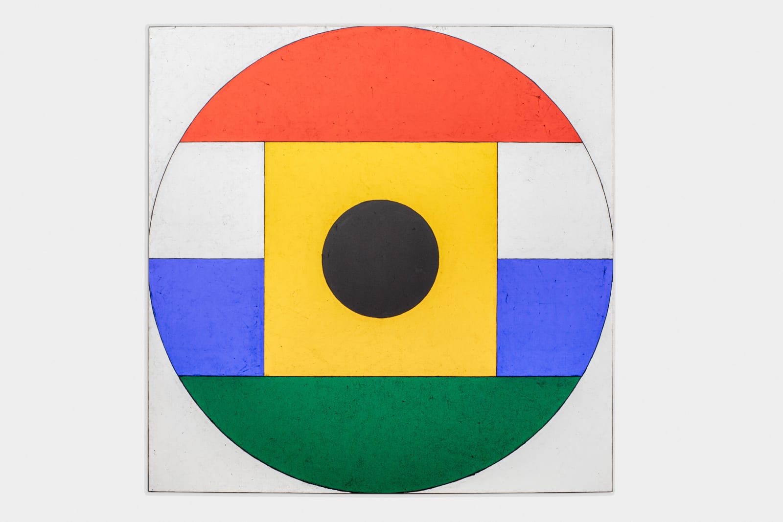 Matt Mullican, Untitled (Round Five World Sign from center to outside corner), 2025