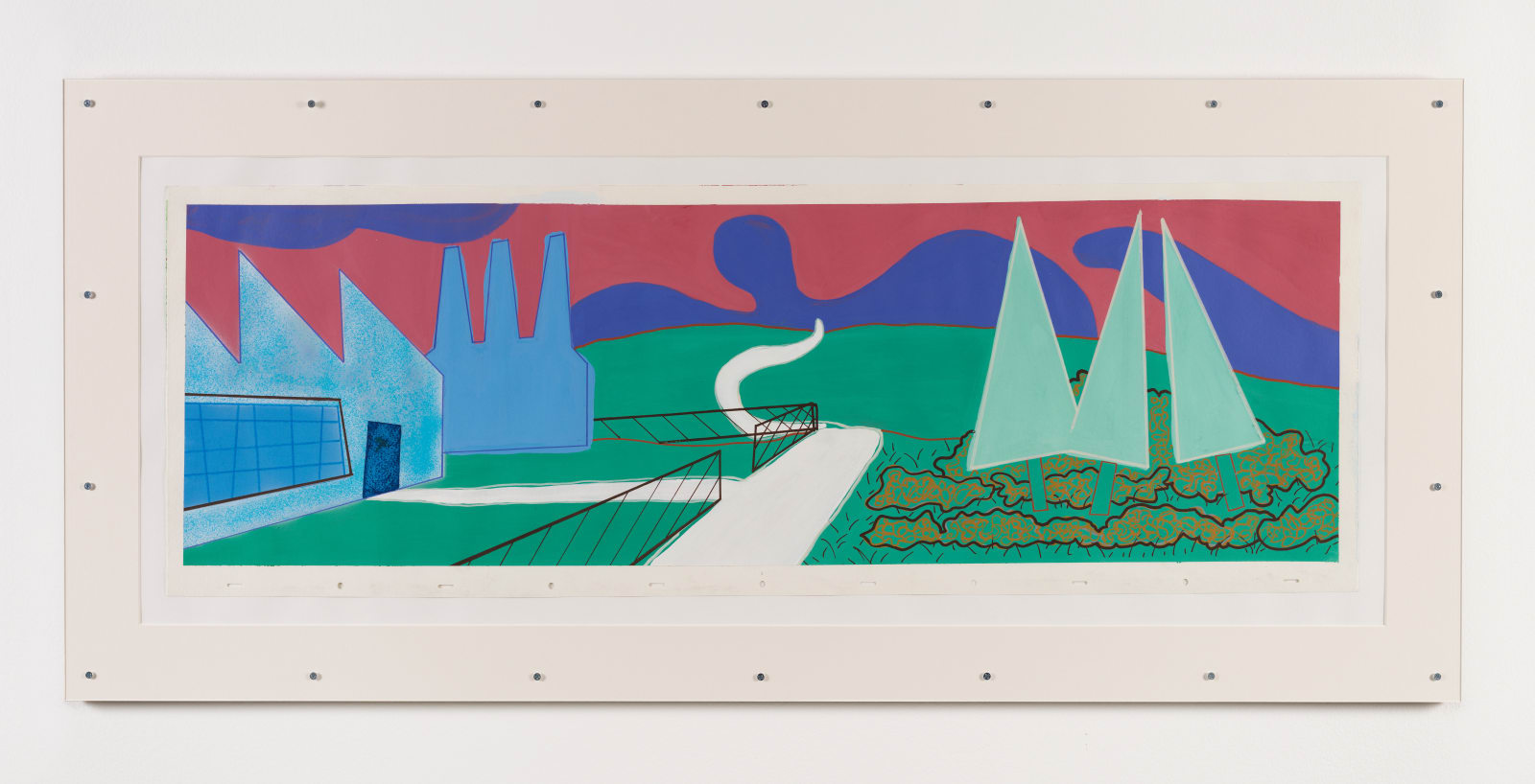 Julian Irlinger, Cel Animation Background (roadtrip, factory, daytime), 2024