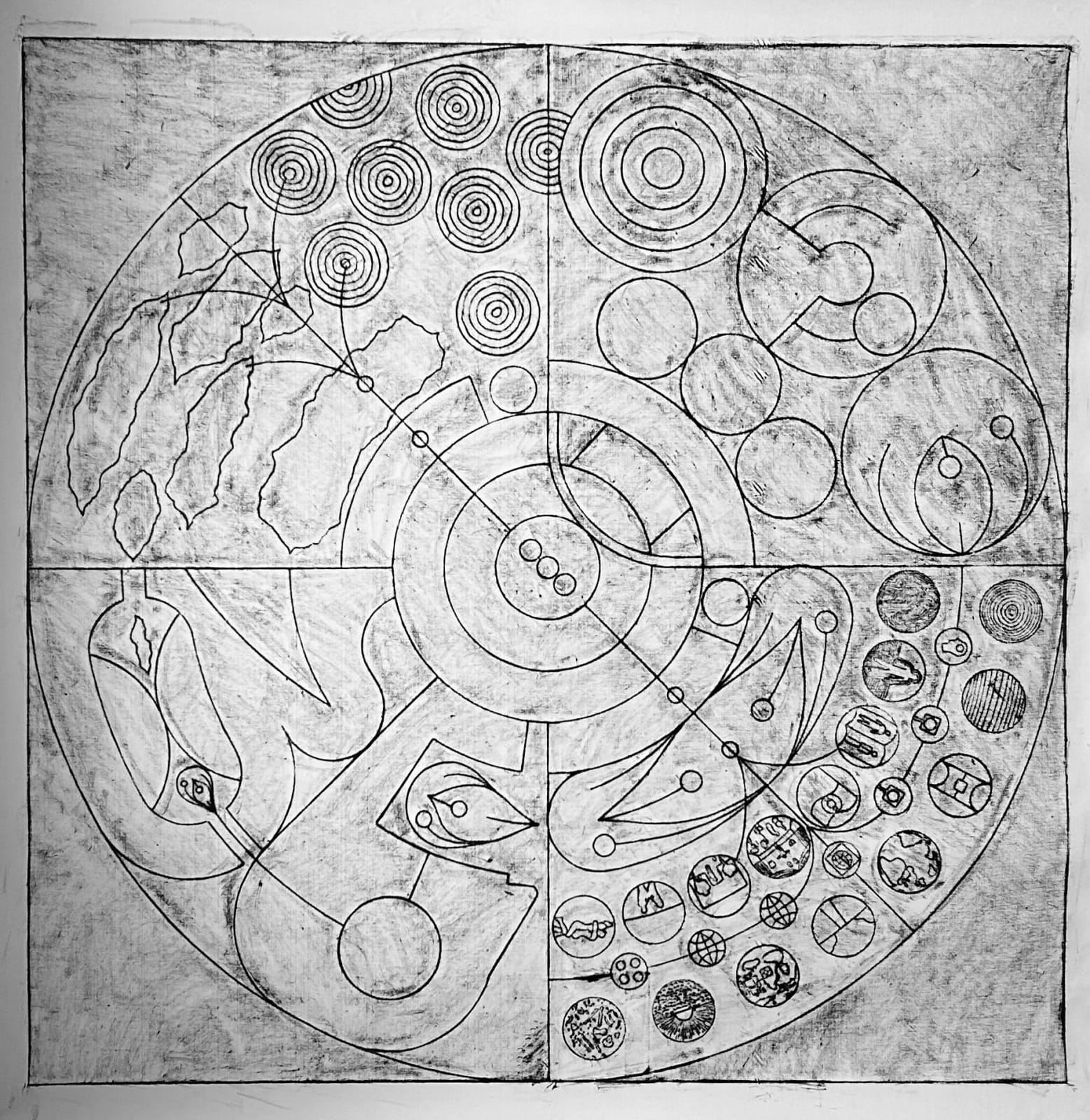 Matt Mullican, Untitled (Cosmology and details, b&w), 2024