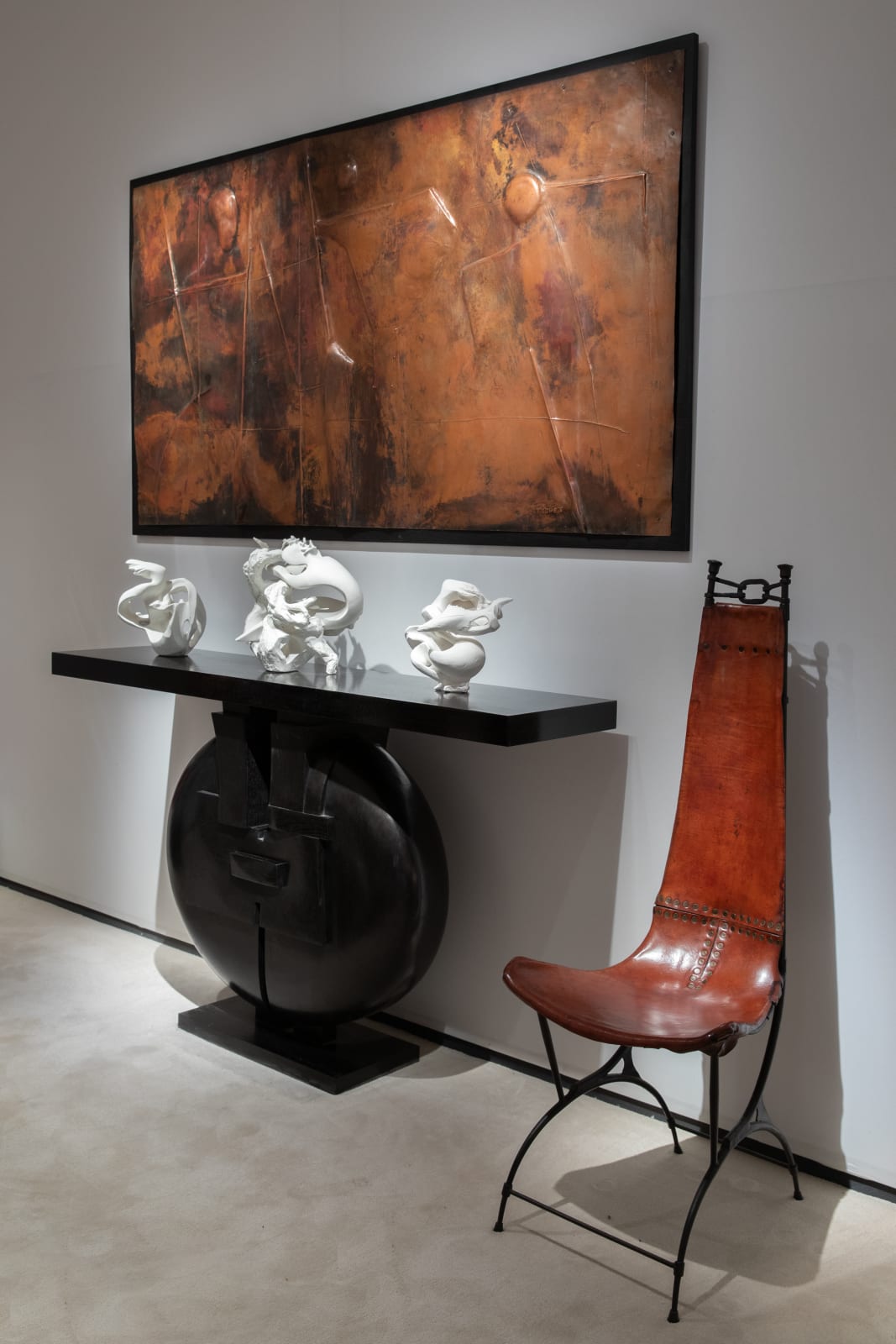 René Collamarini & Manufacture de Sèvres, "Les Elements" 3 part centerpiece, 1958