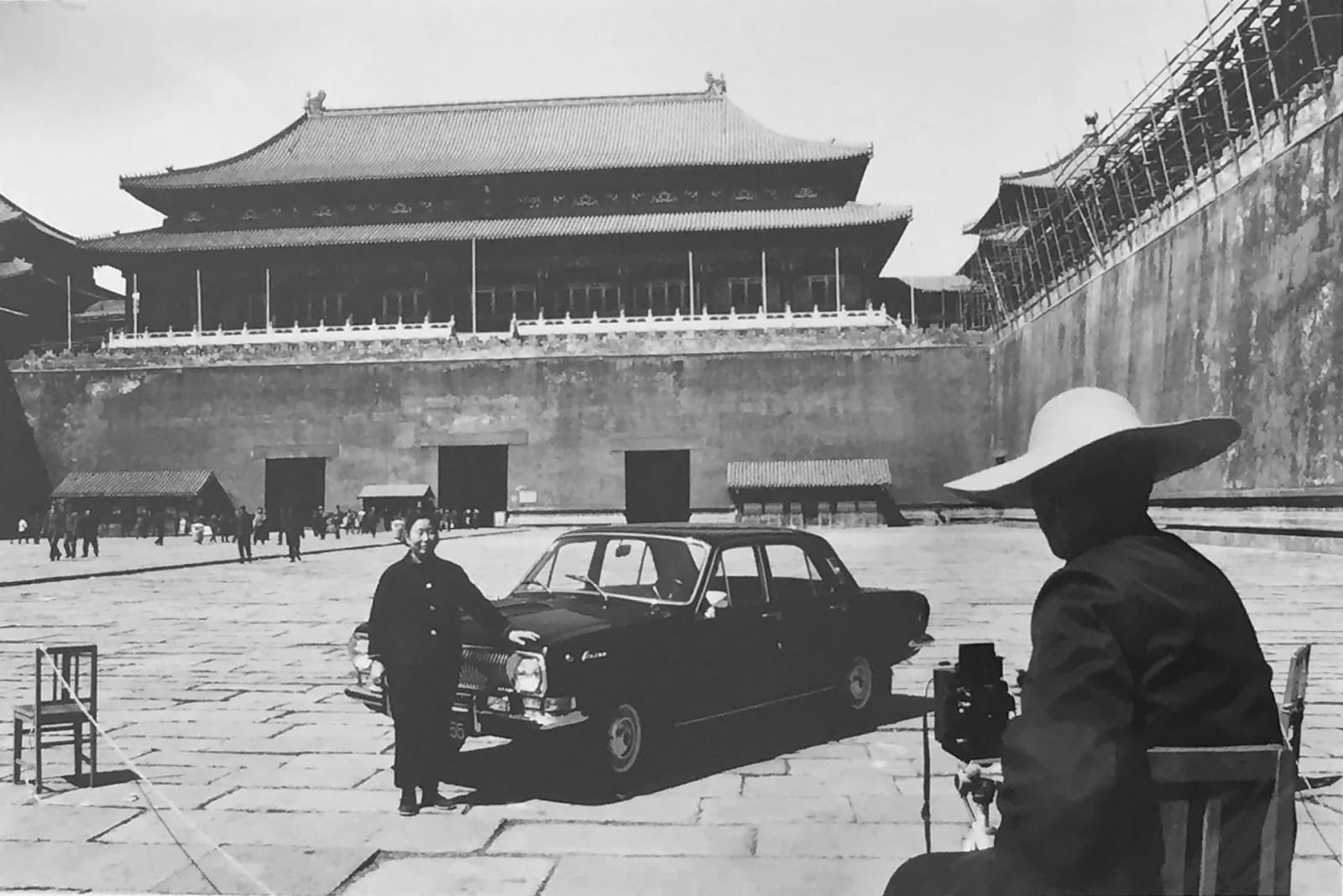 Marc Riboud, Photographer in Front of the Forbidden City, Beijing 