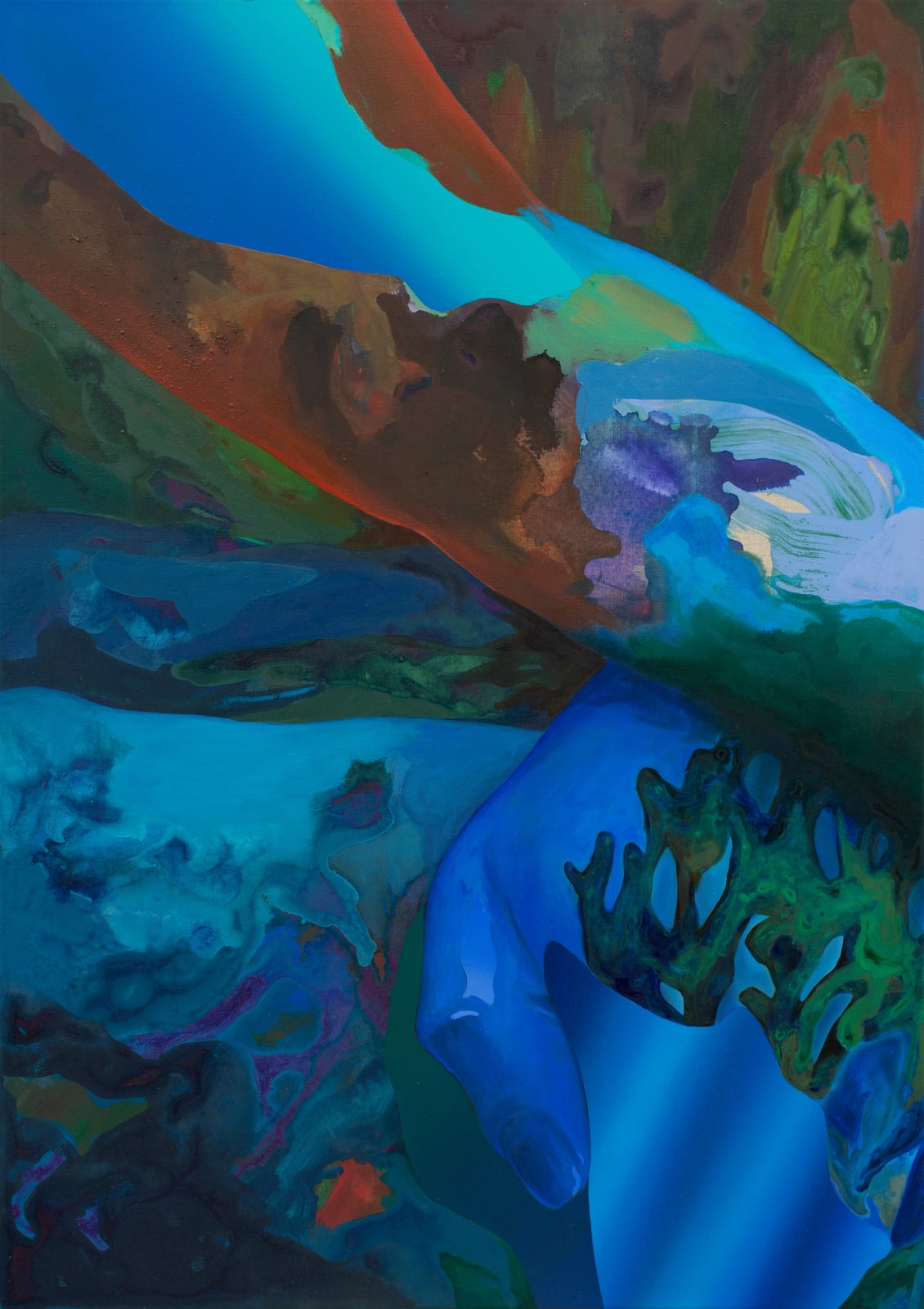 Siiri Jüris, Chick chick keep it hidden. From sunset to midnight blues – middle panel, 2022