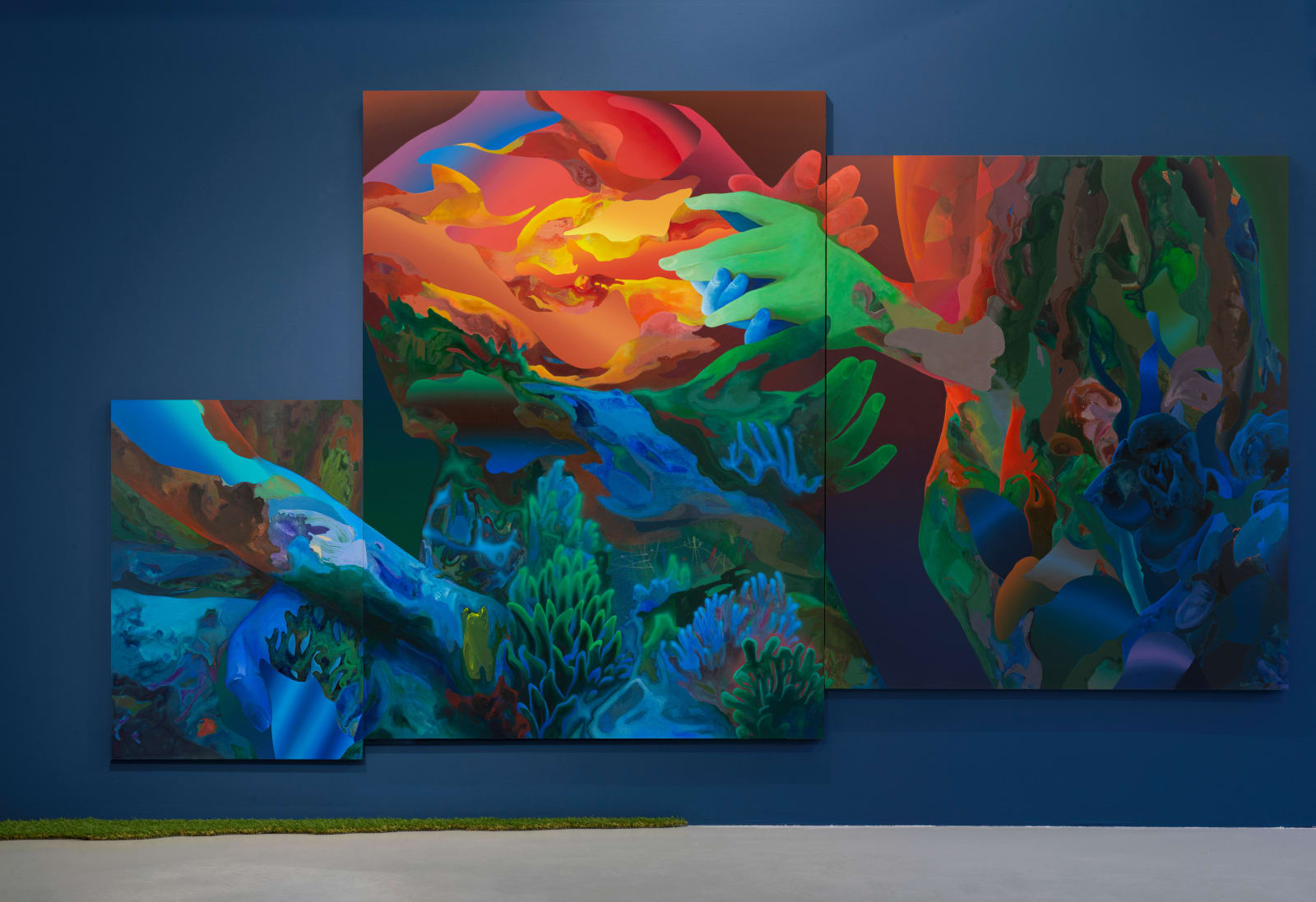 Siiri Jüris, Chick chick keep it hidden. From sunset to midnight blues – middle panel, 2022