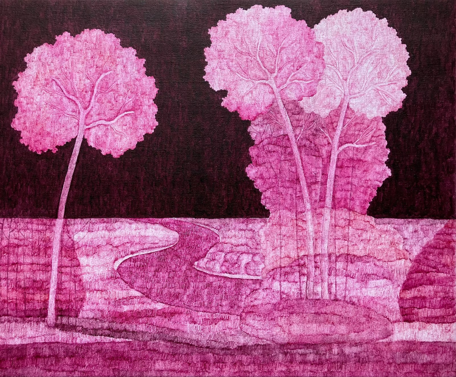 MARIA HALL, Beröringens rodnad – Floden VI, 2023
