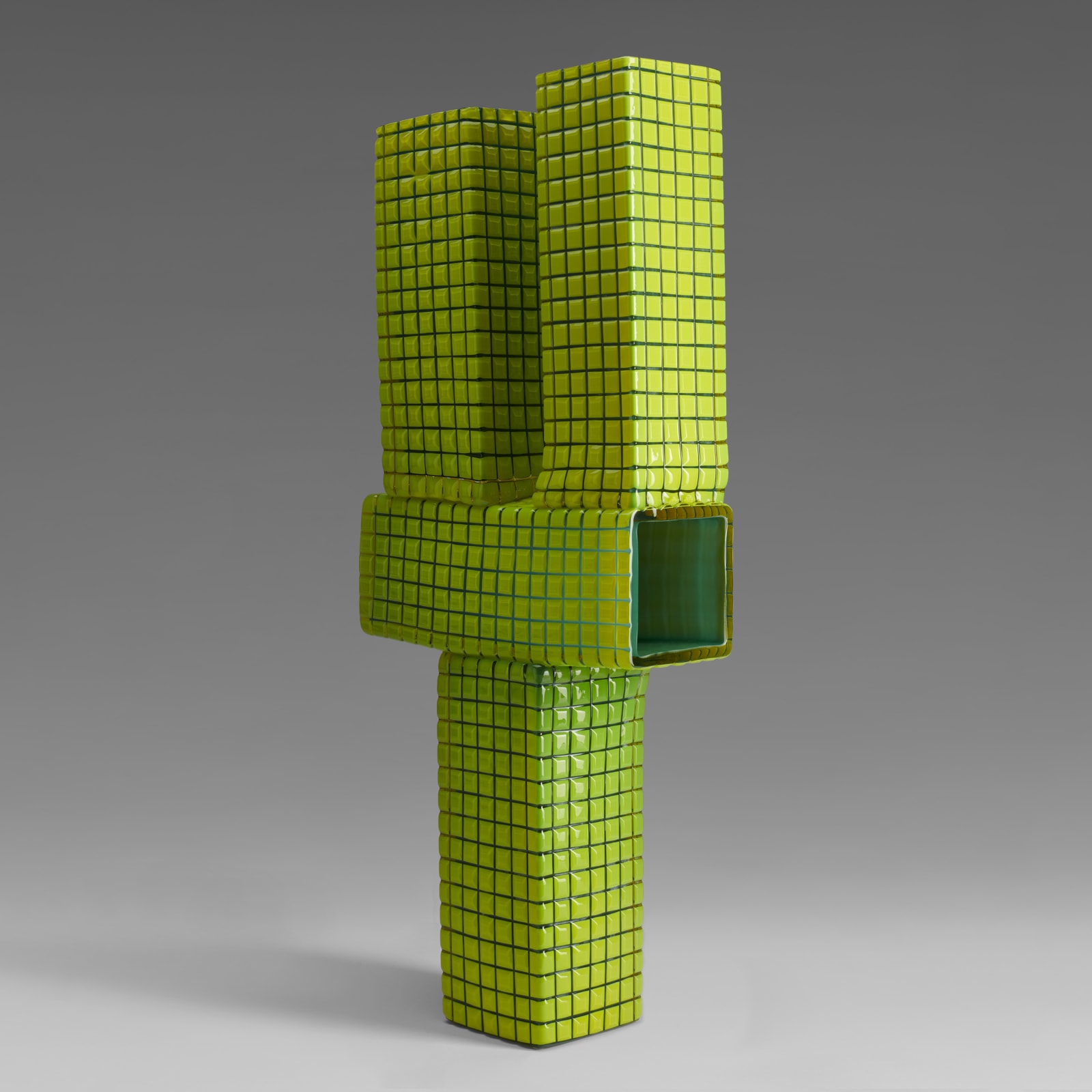 SIMON KLENELL, Green Cuboid Composition, 2024