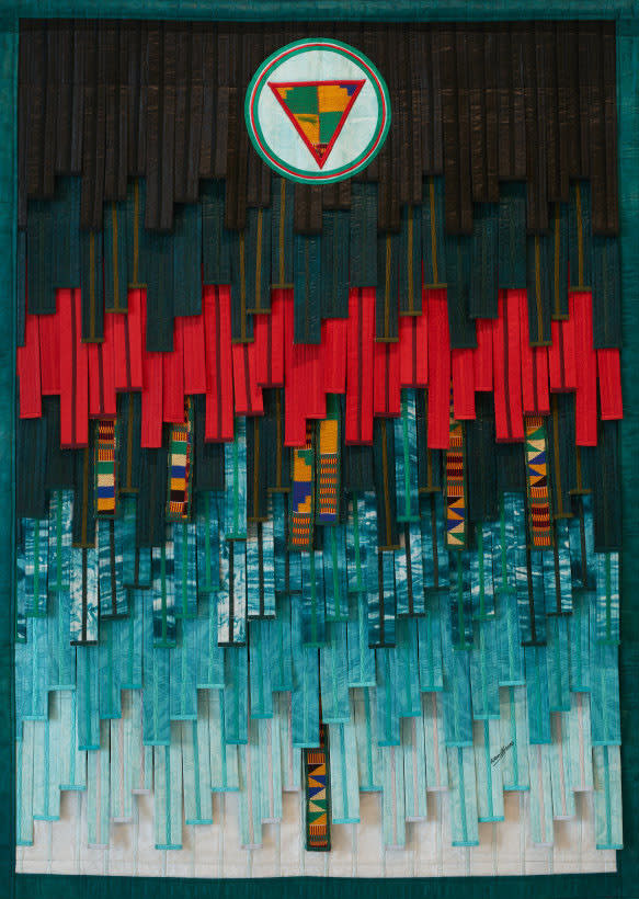 Abdoulaye Konate, Vert rouge et kente (cercle-et-triangle), 2020