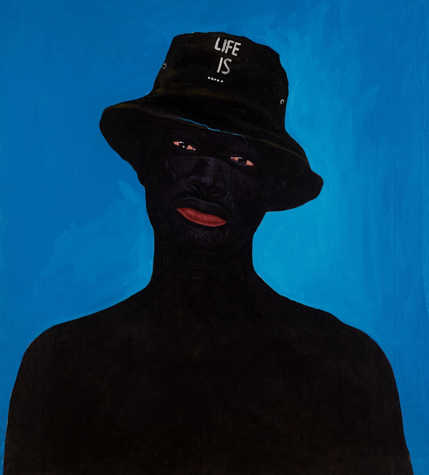 Kwesi Botchway, Blue Thread on Black Hat, 2020