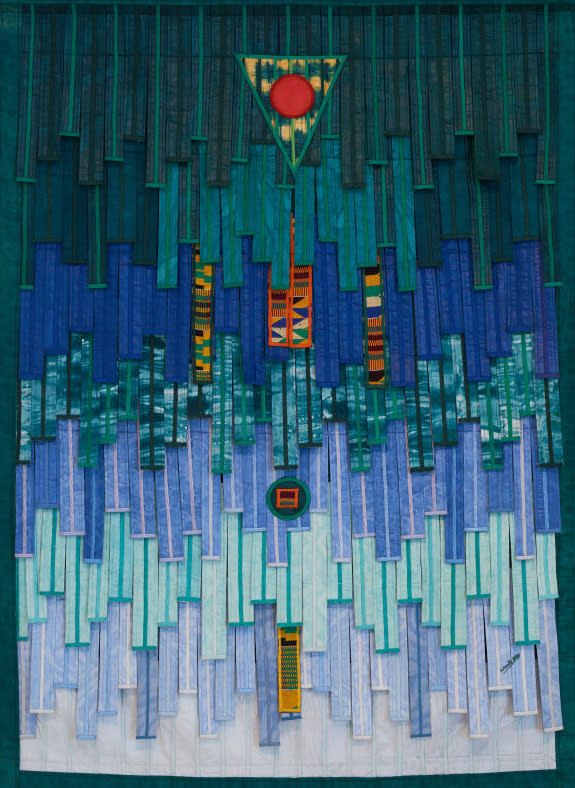 Abdoulaye Konate, Bleu vert au kente (cercle rouge), 2020