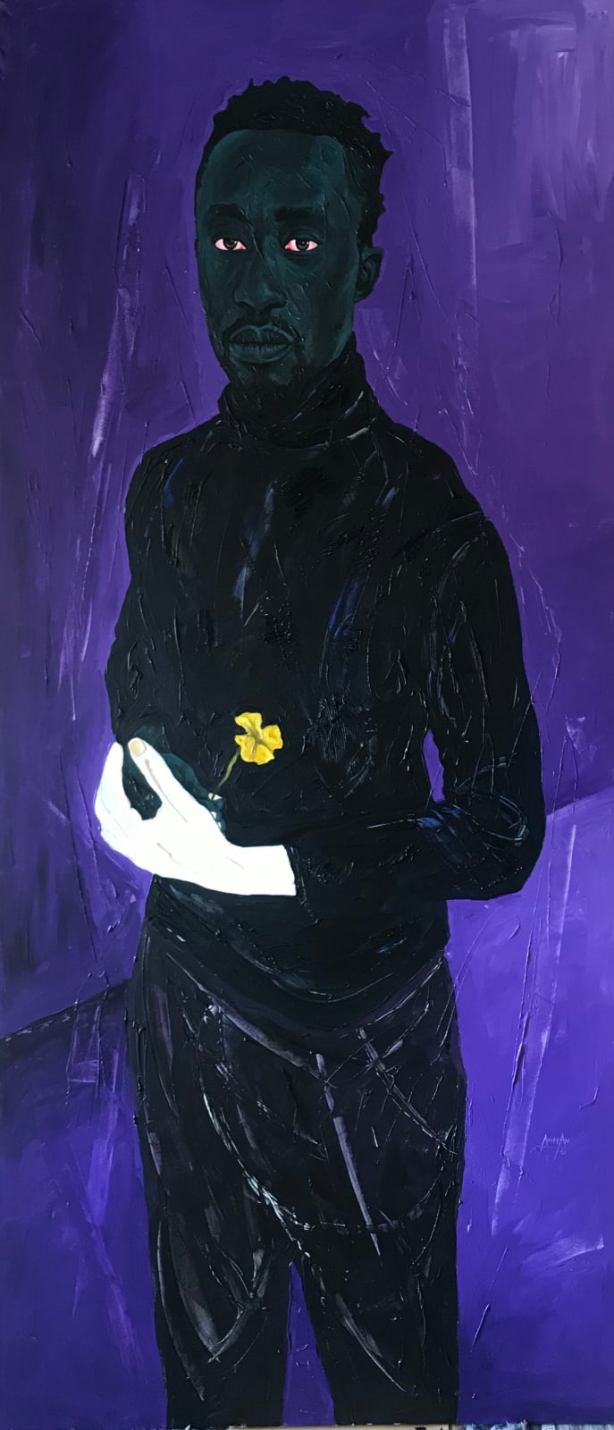 Annan Affotey, Yellow flower (Self portrait, 2007 graduate), 2021