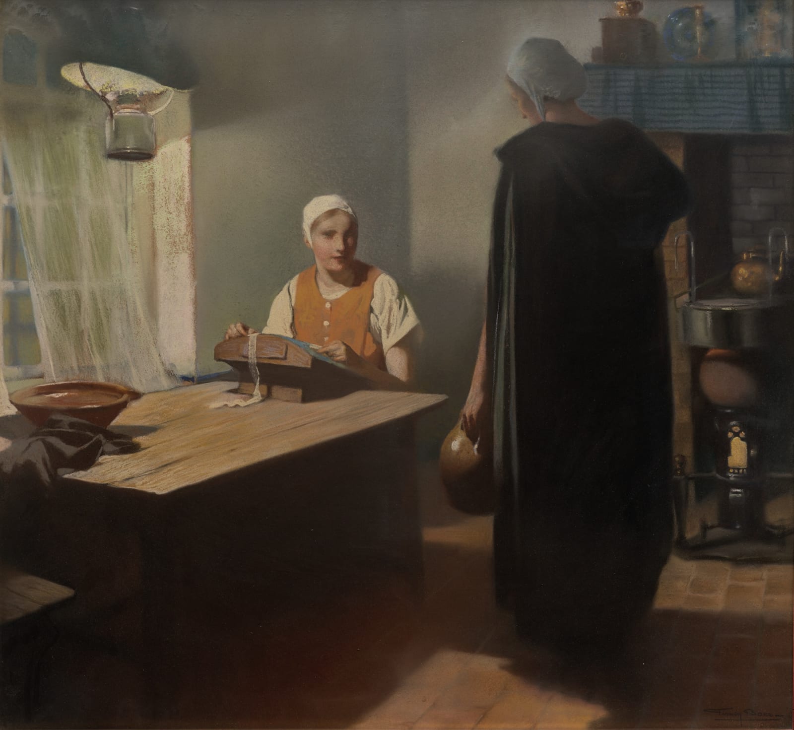 Firmin Baes, THE LACEMAKER, ca. 1900