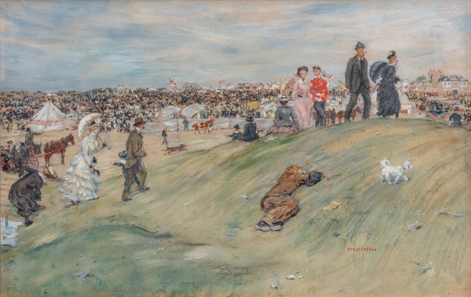 Jean-François Raffaëlli, RACES IN JERSEY (LES COURSES A JERSEY) , circa 1882