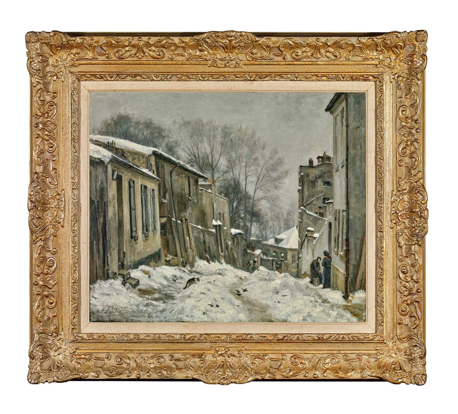 Stanislas Lépine, MONTMARTRE, LA RUE DU MONT-CENIS, EFFET DE NEIGE