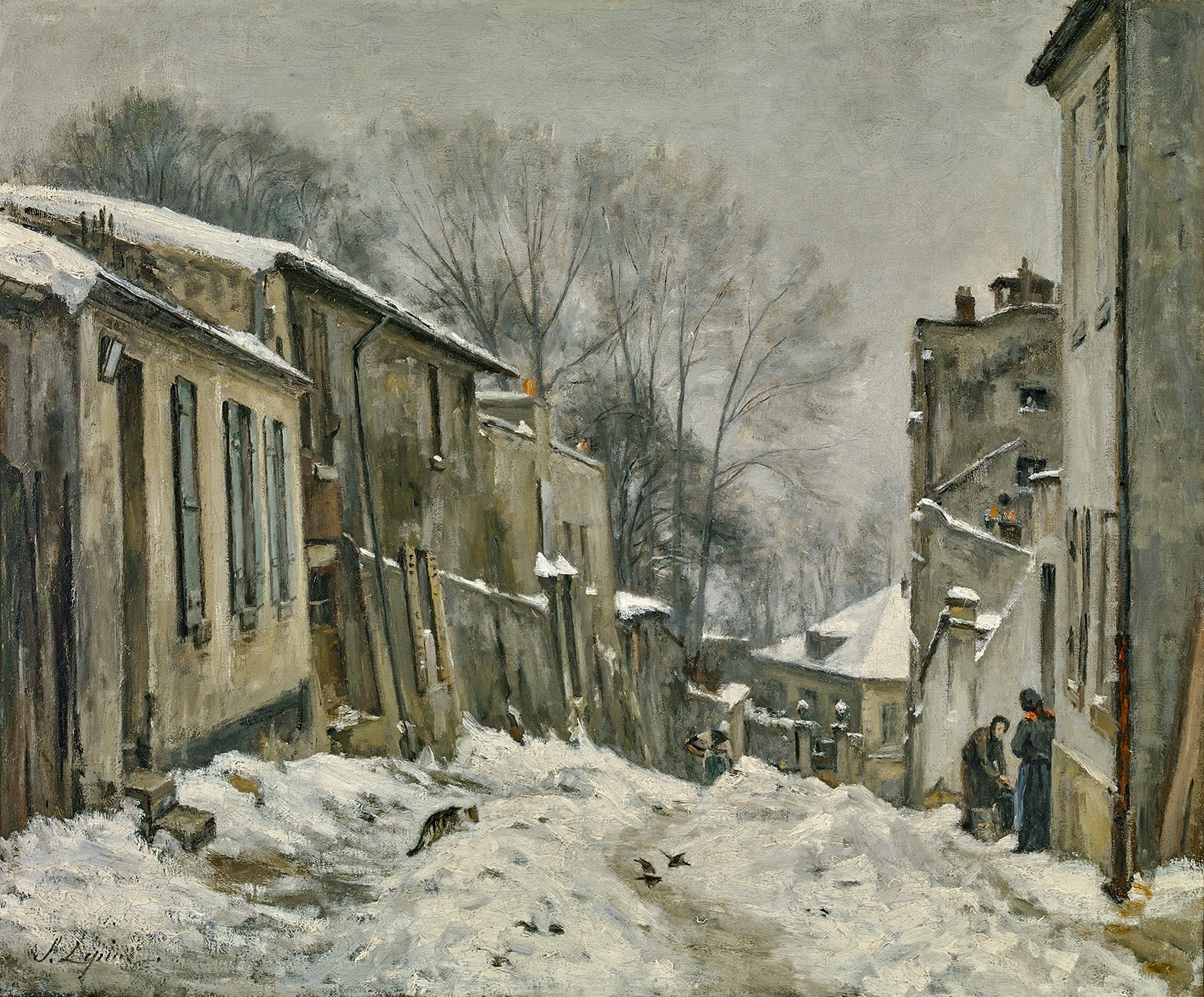 Stanislas Lépine, MONTMARTRE, LA RUE DU MONT-CENIS, EFFET DE NEIGE