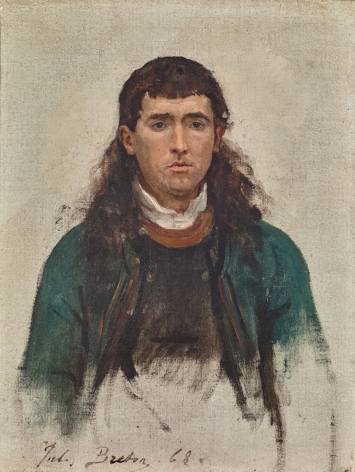 Jules Breton, STUDY FOR UN GRAND PARDON BRETON (PORTRAIT D'HOMME), 1868