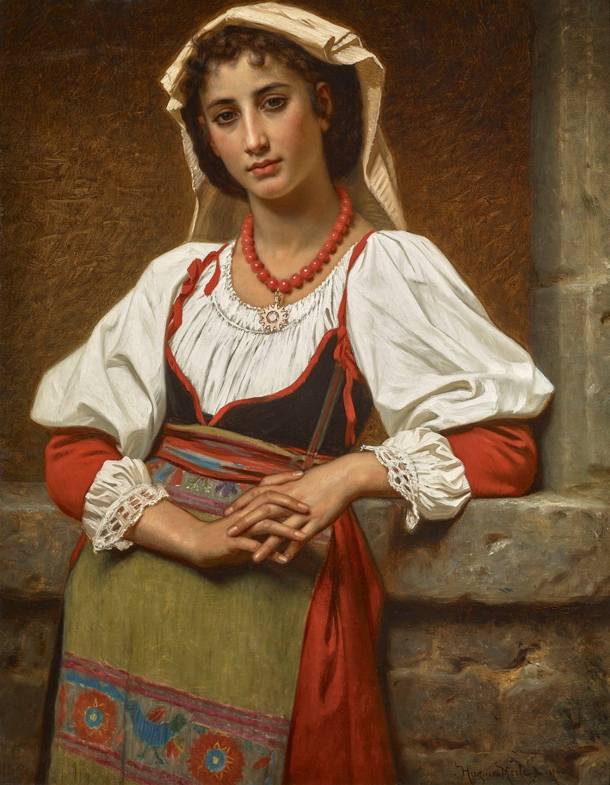 Hugues Merle, YOUNG ITALIAN GIRL, 1876
