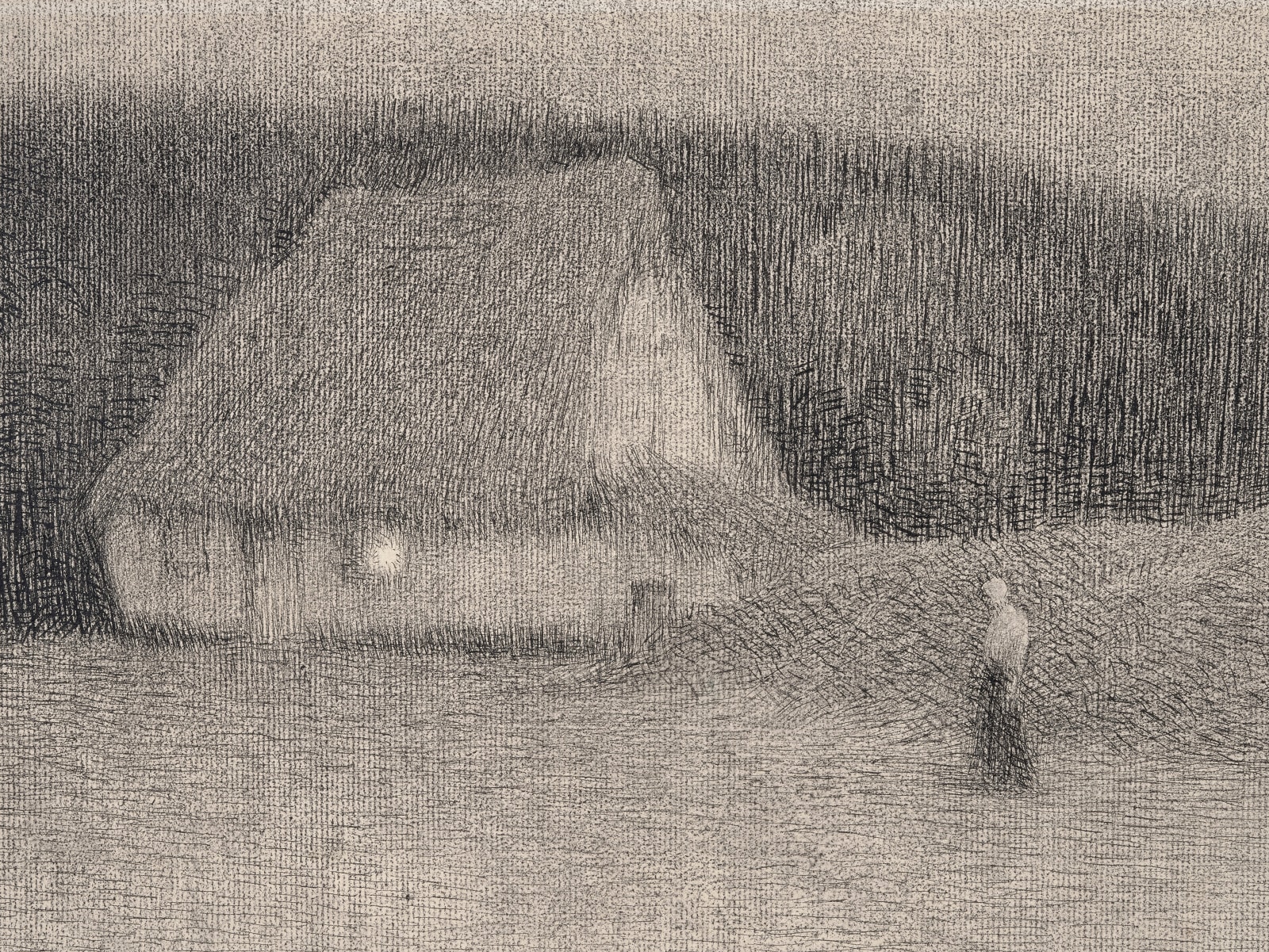 Henri Le Sidaner, CHAUMIÈRE AUX ENVIRONS D’ÉTAPLES LE SOIR, 1895