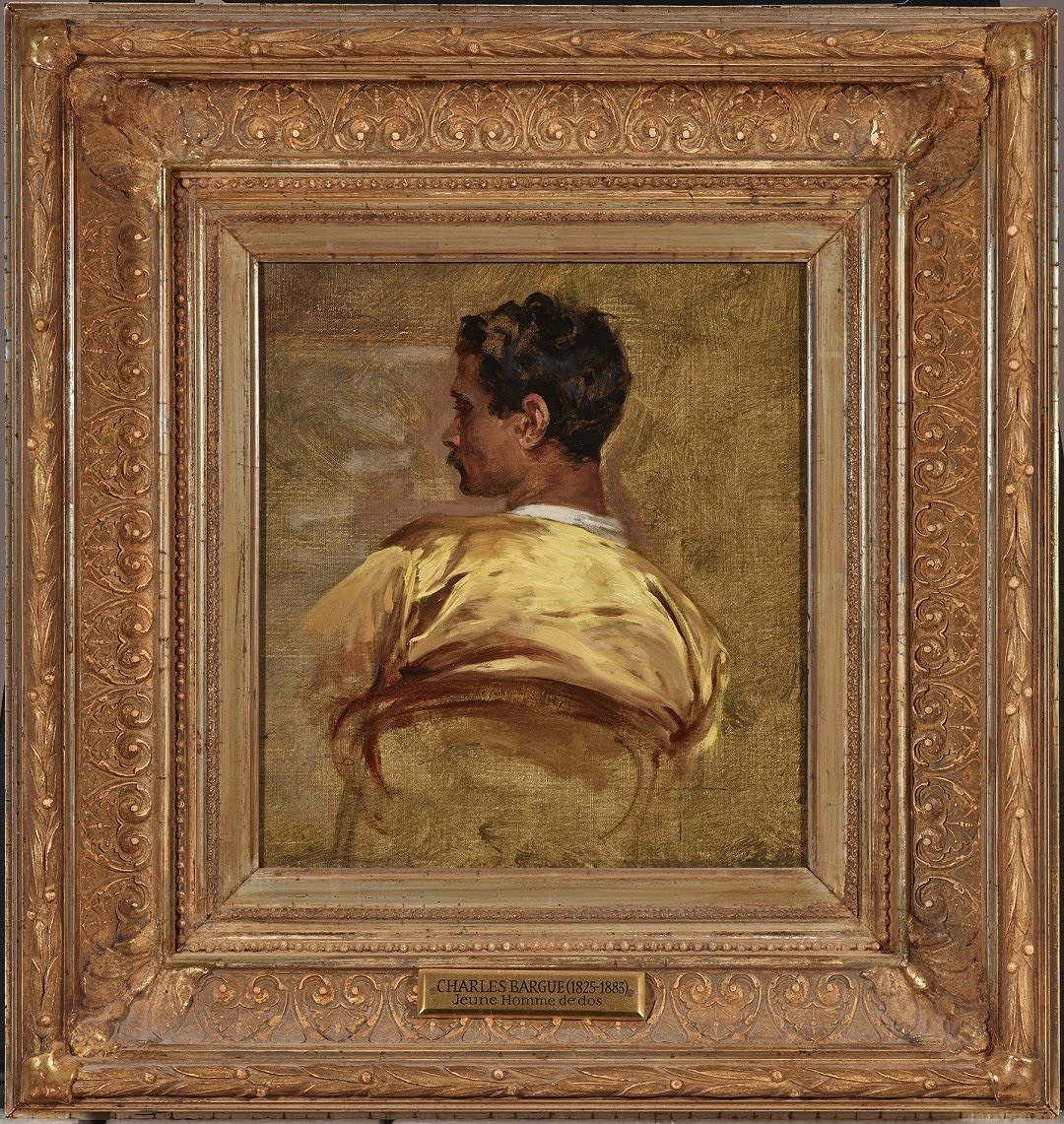 Charles Bargue, SEATED YOUNG MAN FROM BEHIND (JEUNE HOMME DE DOS, ÉTUDE)