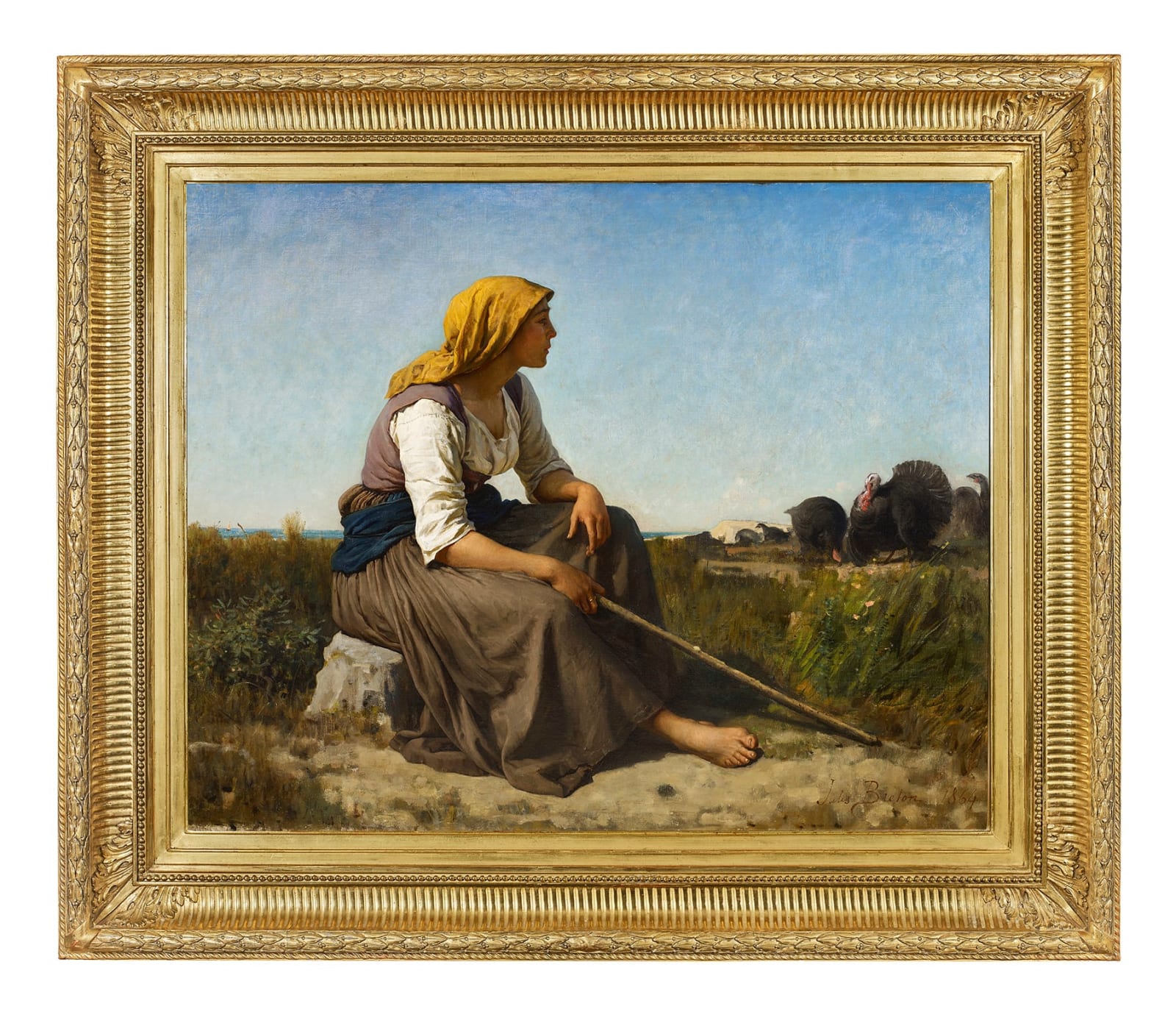 Jules Breton, GARDEUSE DE DINDONS (THE TURKEY TENDER), 1864