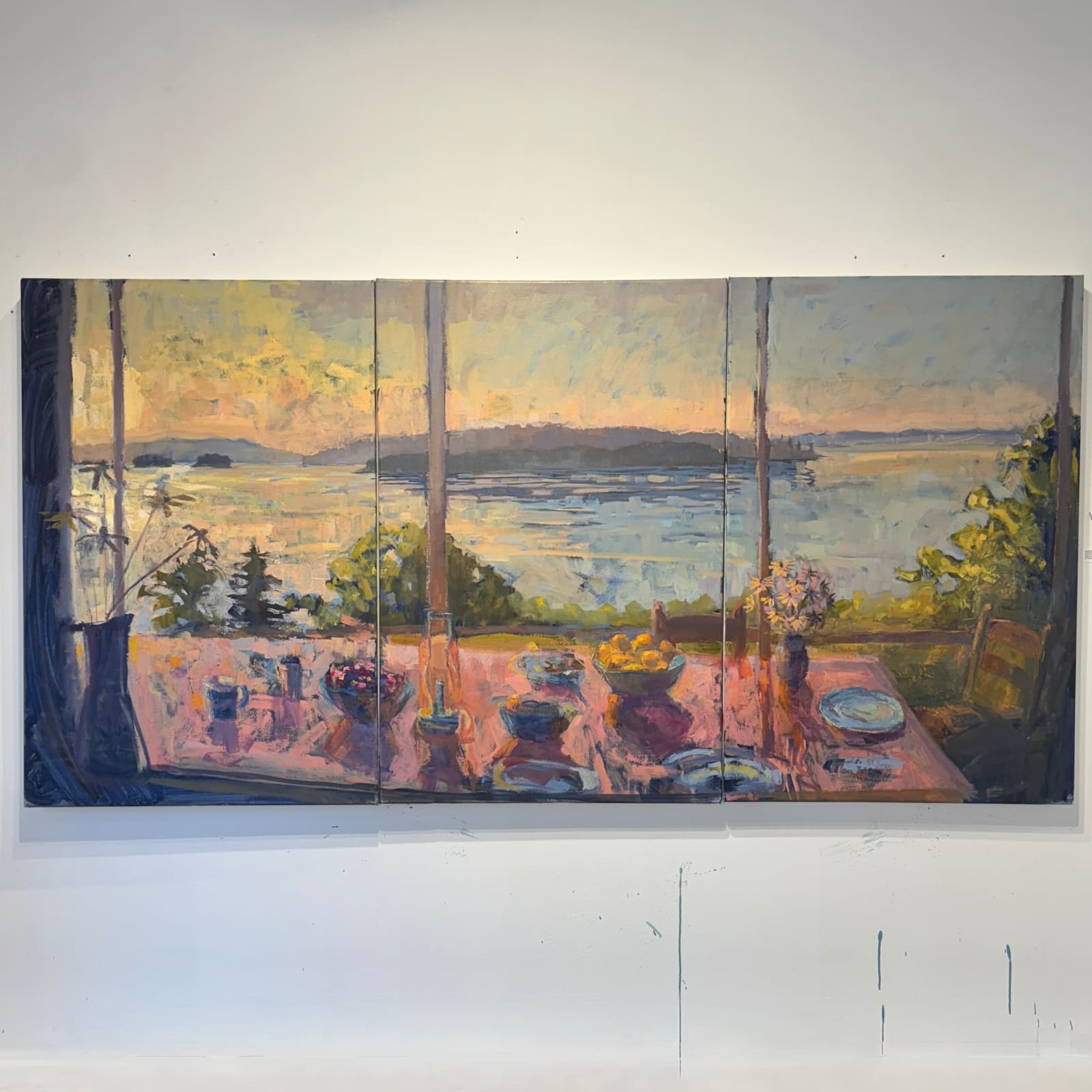 Louise Bourne, July Morning Table Triptych, 2025