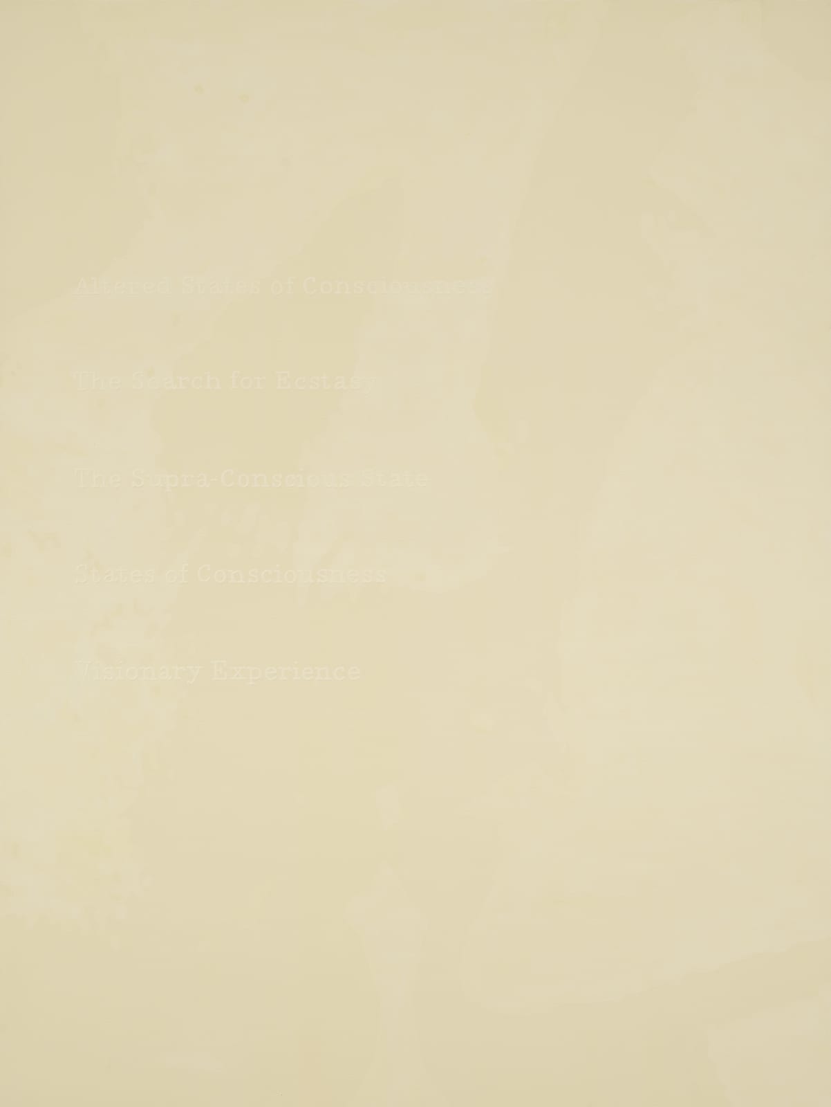 SImon Morley, Altered States of Consciousness, 2014